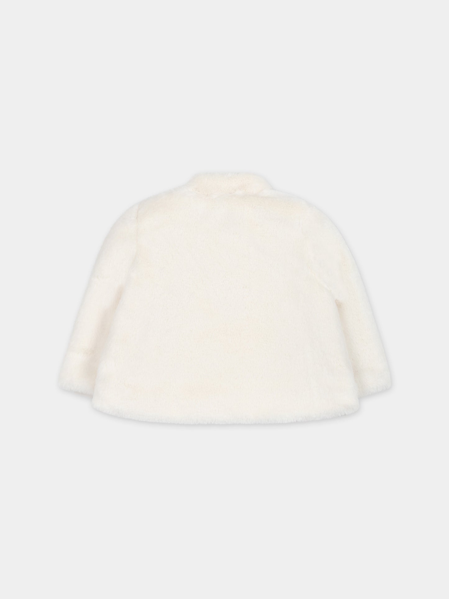 Ecopellicccia avorio per neonata con fiocco,Mayoral,2415 013