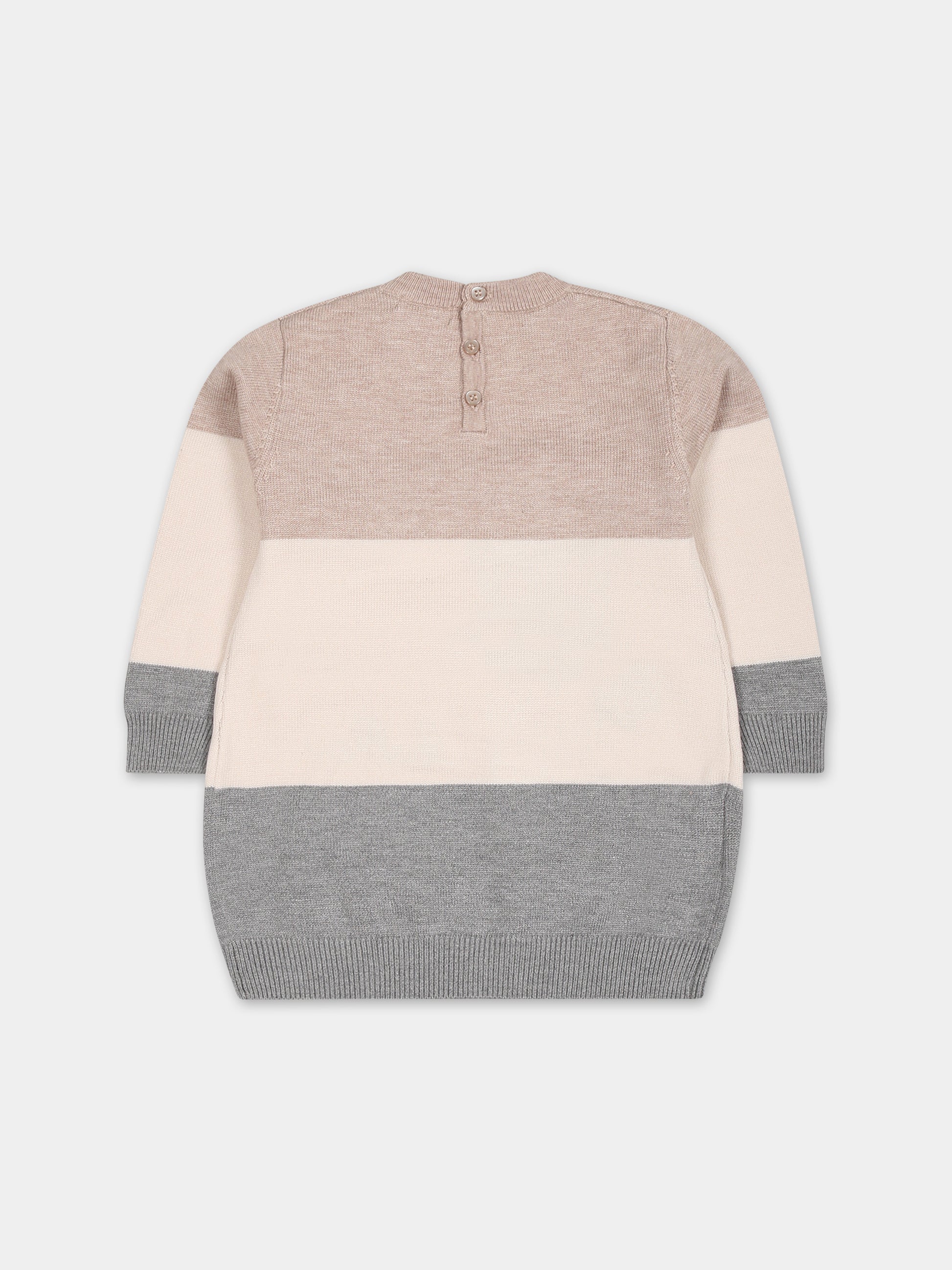 Vestito beige per neonata con barboncino,Mayoral,2990 070