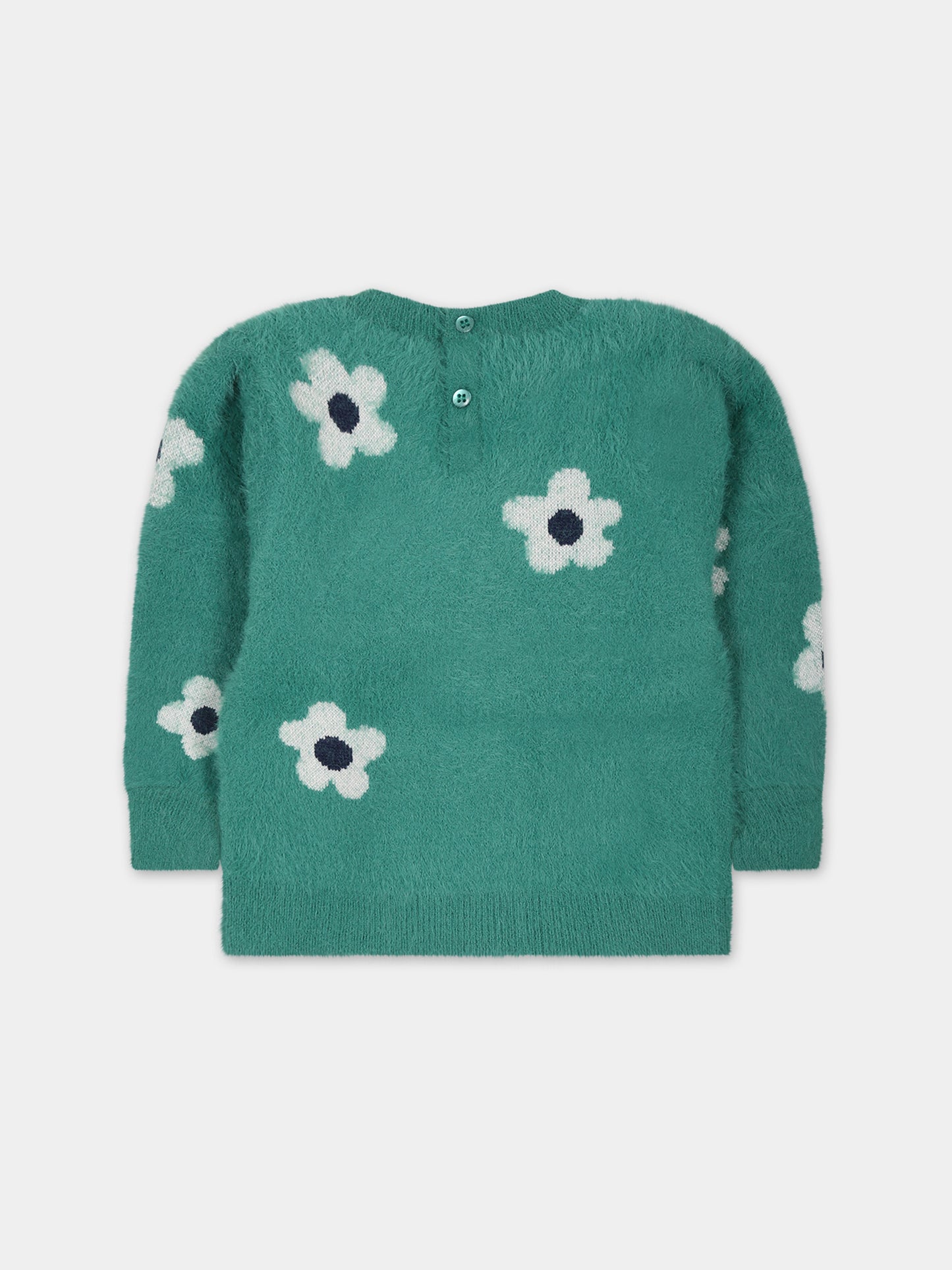 Maglione verde per neonata con fiori,Mayoral,2310 026