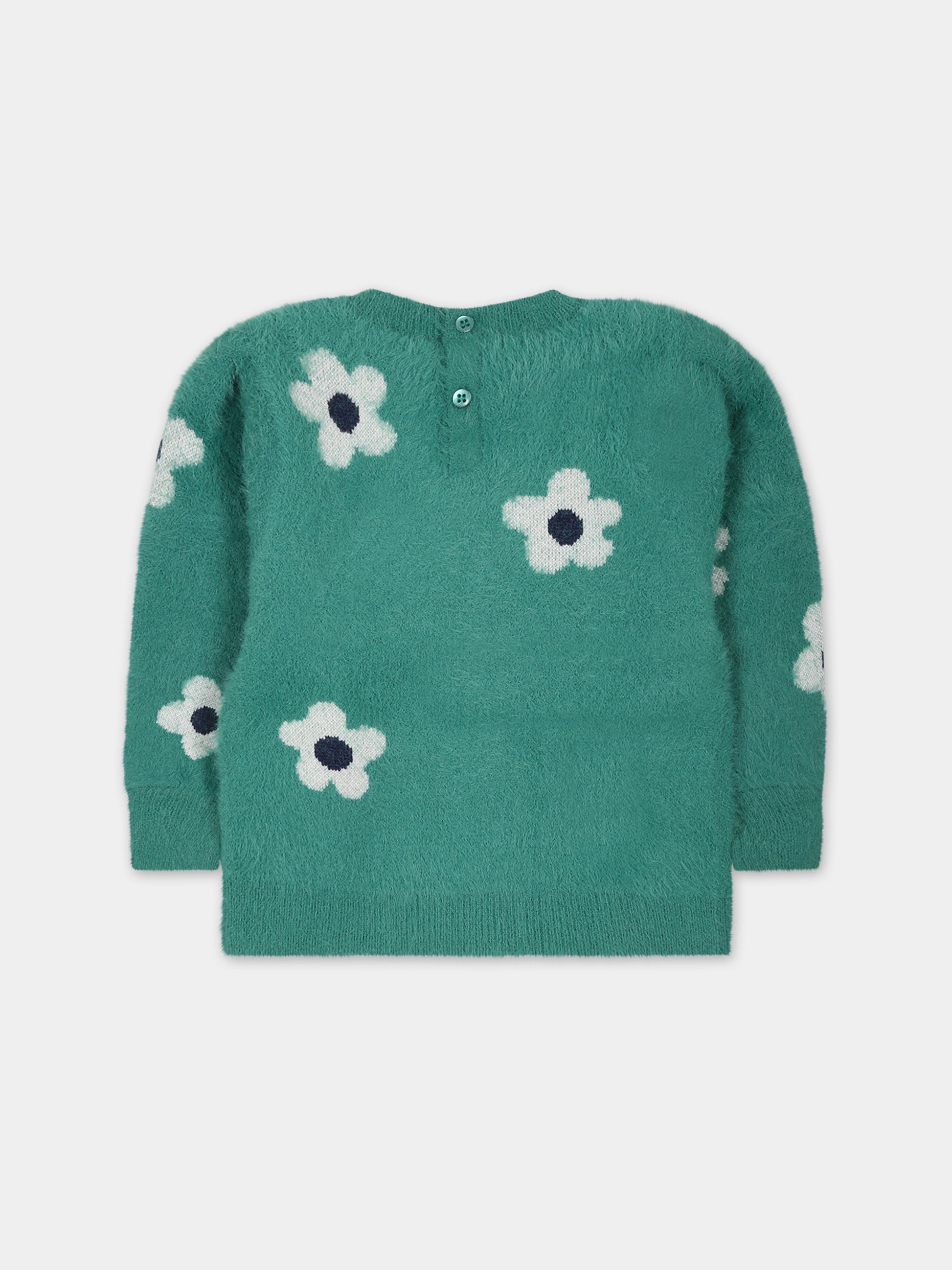 Maglione verde per neonata con fiori,Mayoral,2310 026