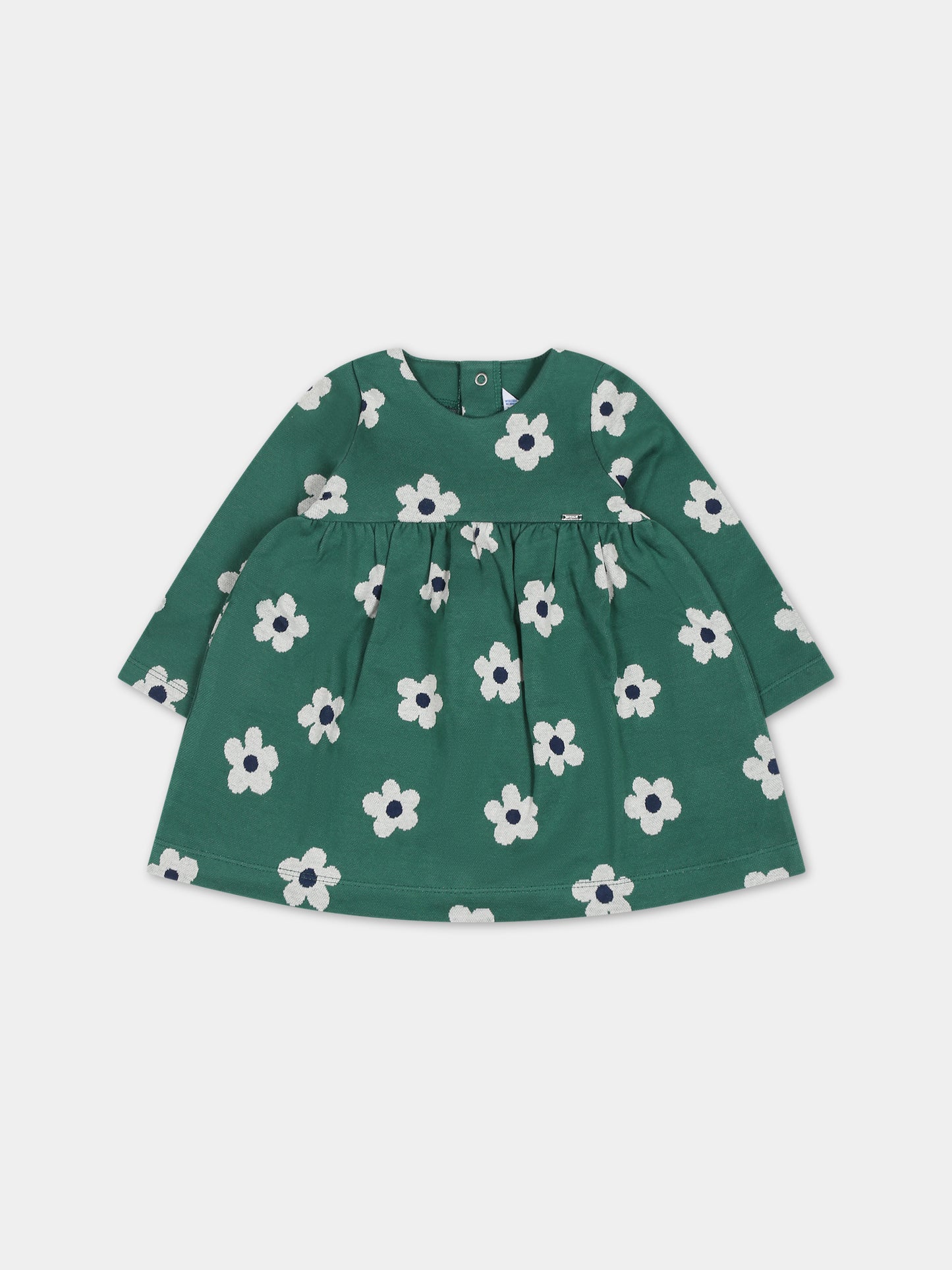 Vestito verde per neonata con fiori,Mayoral,2988 060