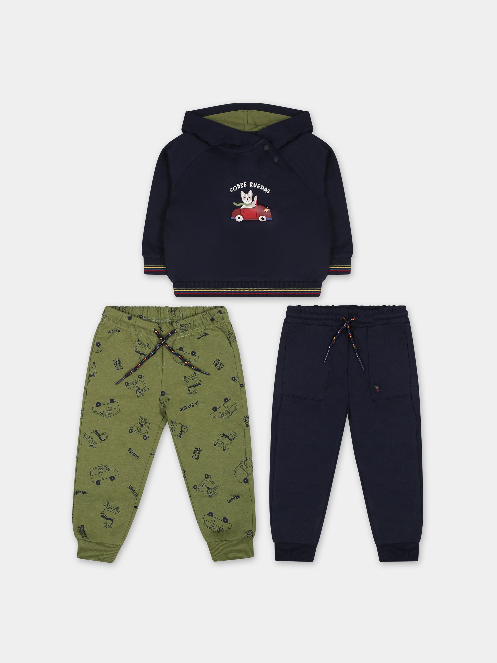 Completo blu per neonato con stampa cane,Mayoral,2877 074