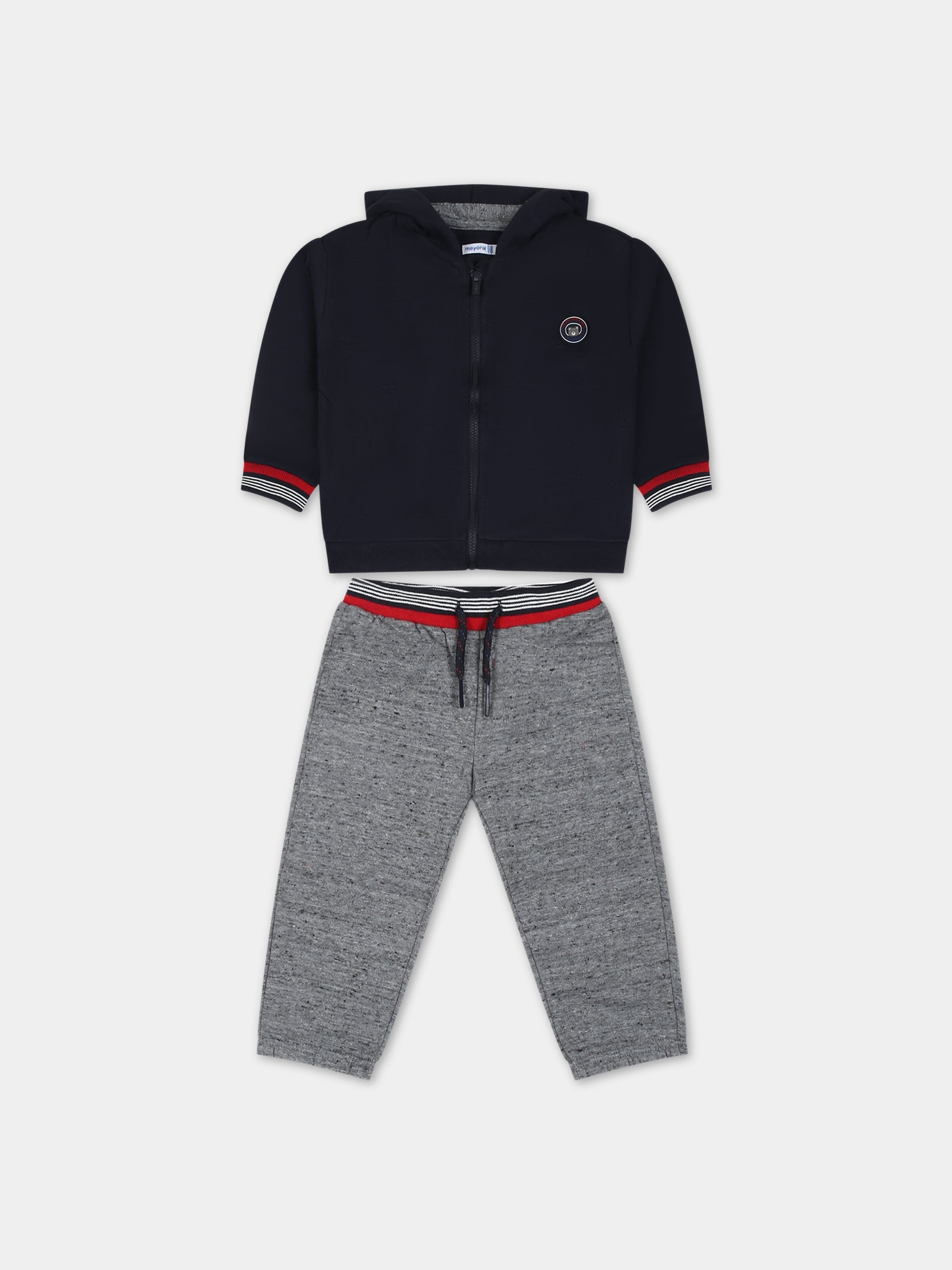 Completo rosso per neonato con stampa orso,Mayoral,2872 050