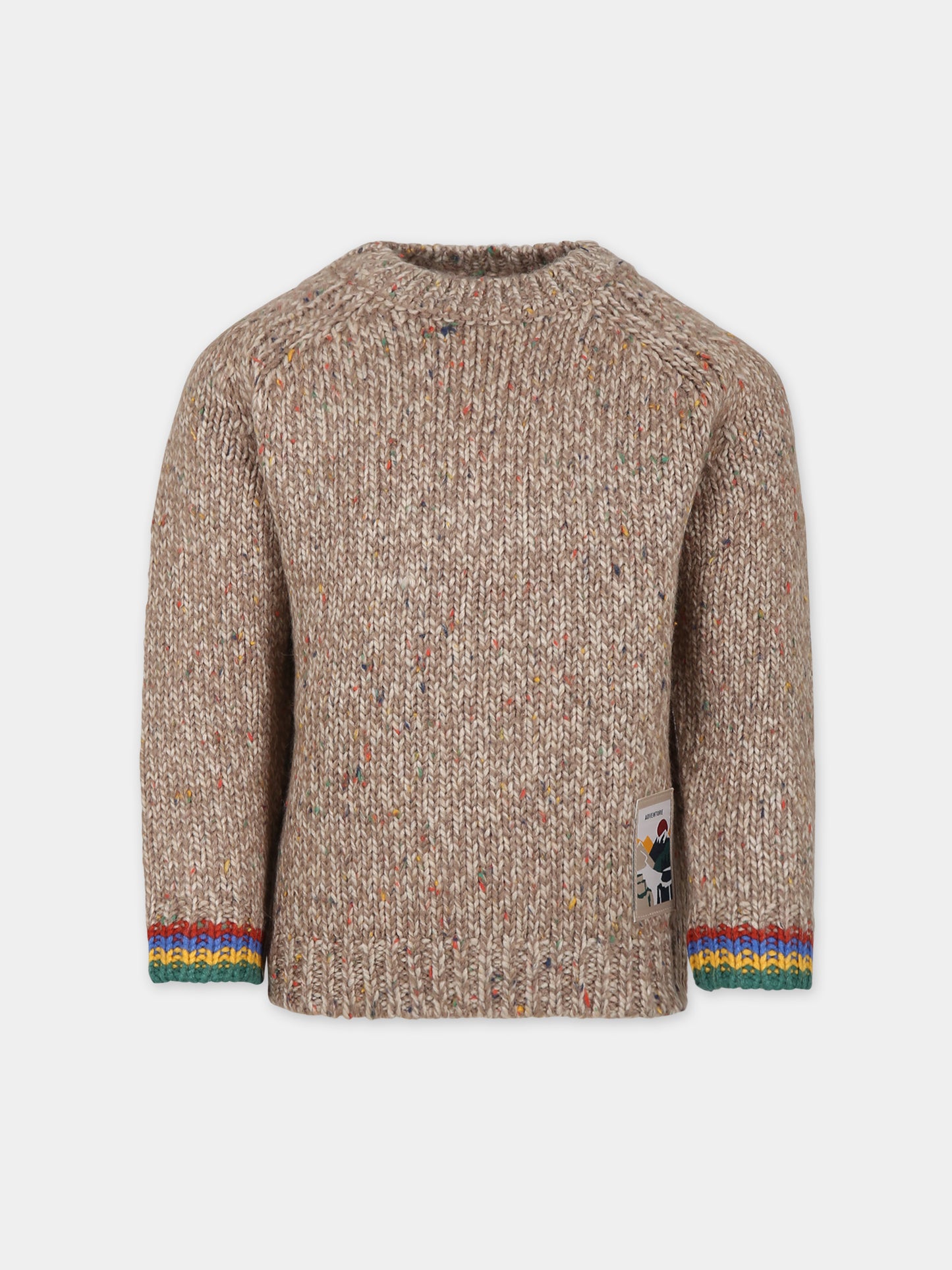 Maglione marrone per bambino con patch,Mayoral,4322 066