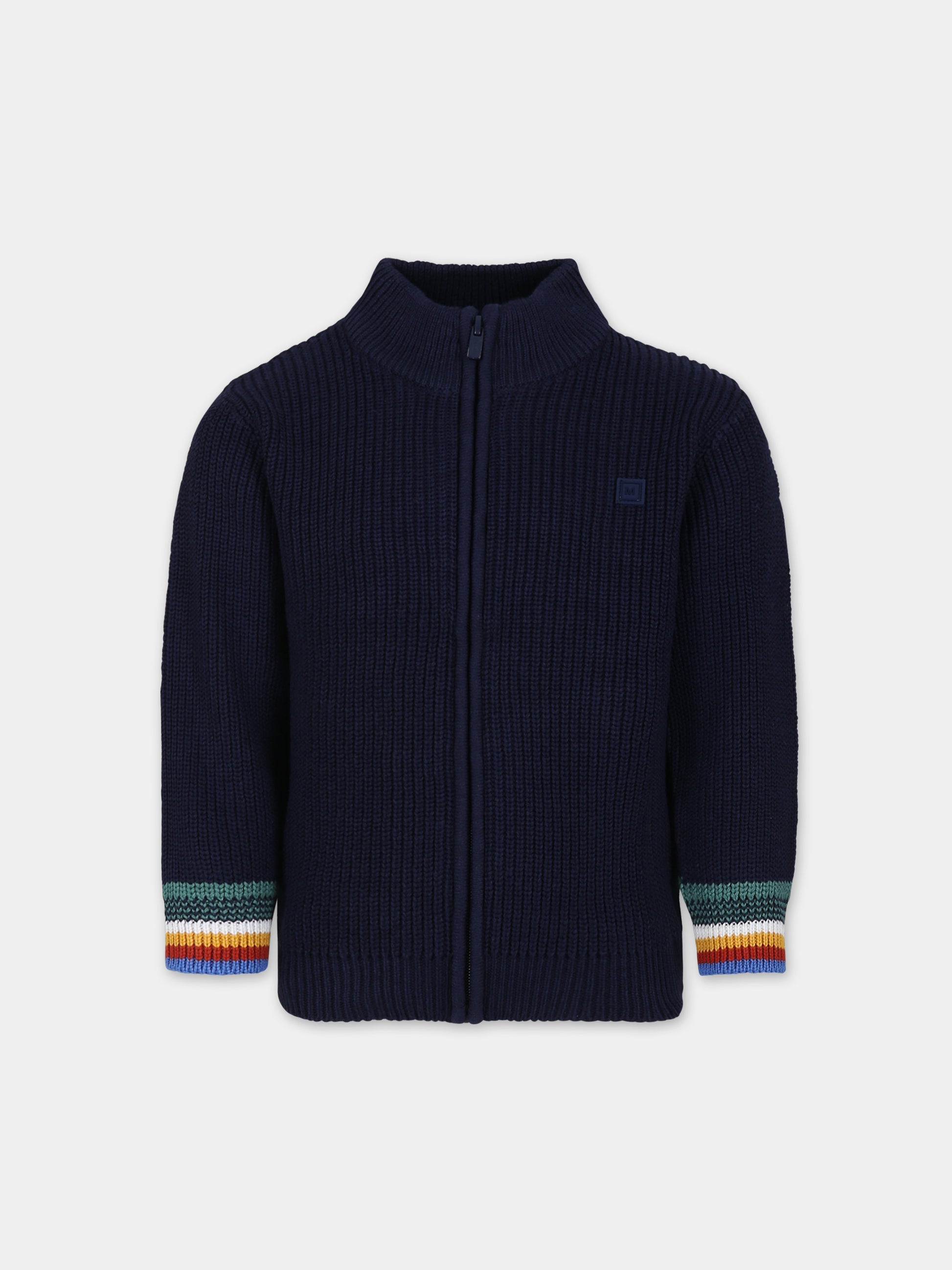 Cardigan blu per bambino con logo,Mayoral,4332 096