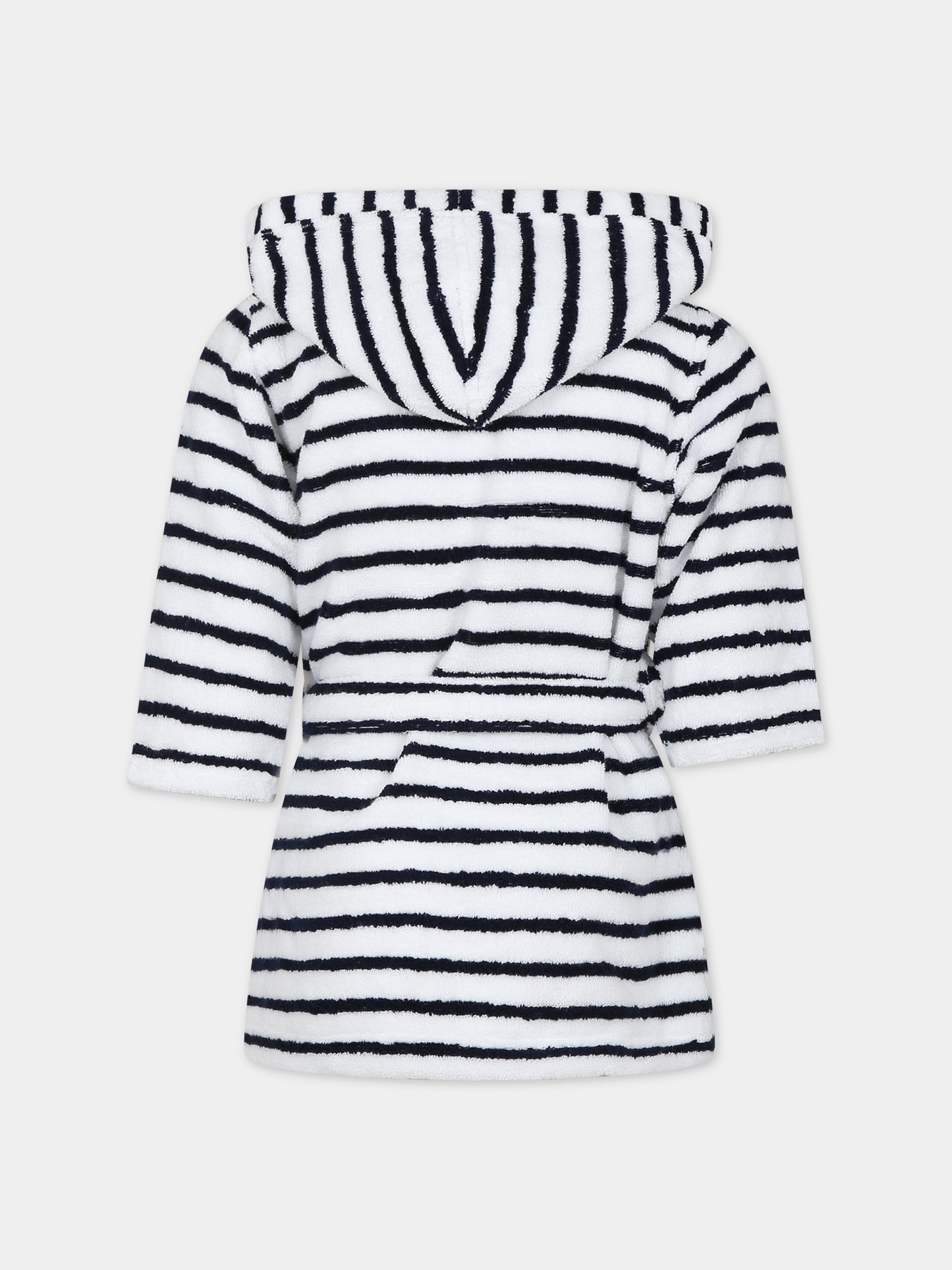 Accappatoio bianco per bambini a righe,Petit Bateau,A075B 83