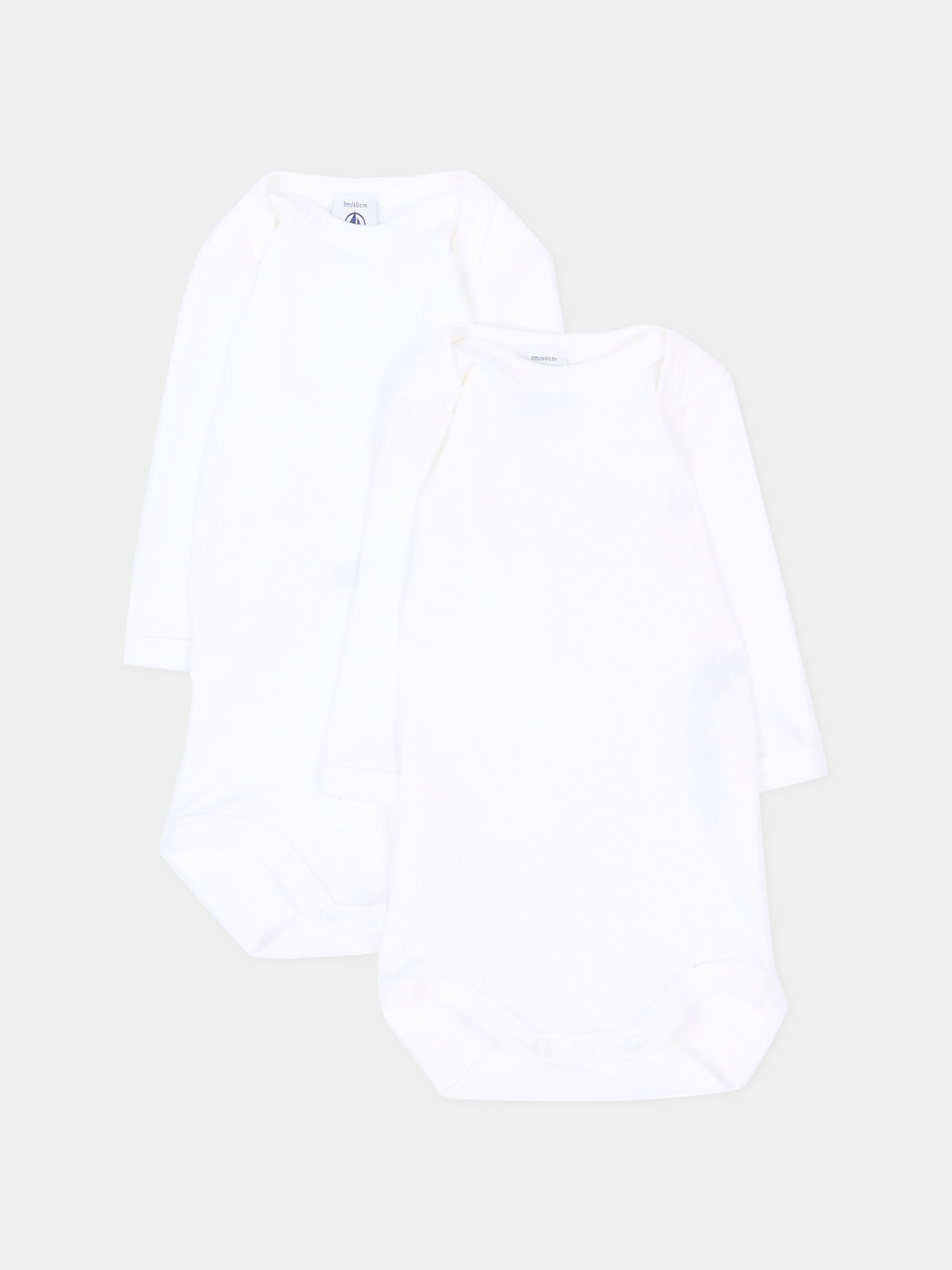 Body bianco per neonati a maniche lunghe,Petit Bateau,A01T3 00