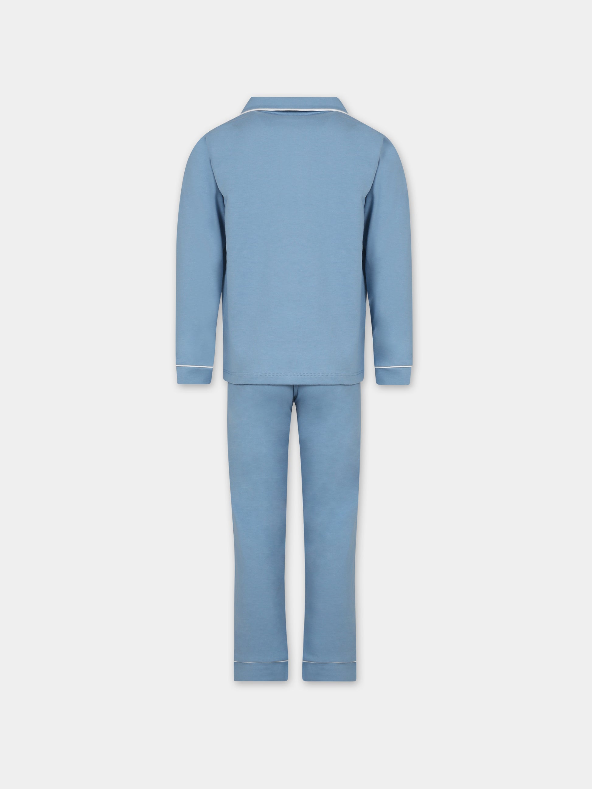 Pigiama azzurro per bambino con logo,Petit Bateau,A082A 01