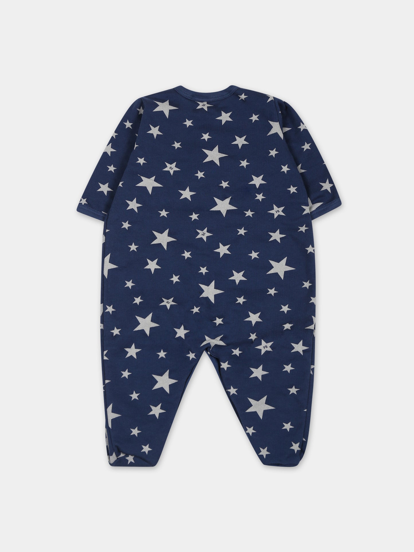 Tutina blu per neonato con stelle,Petit Bateau,A0884 06