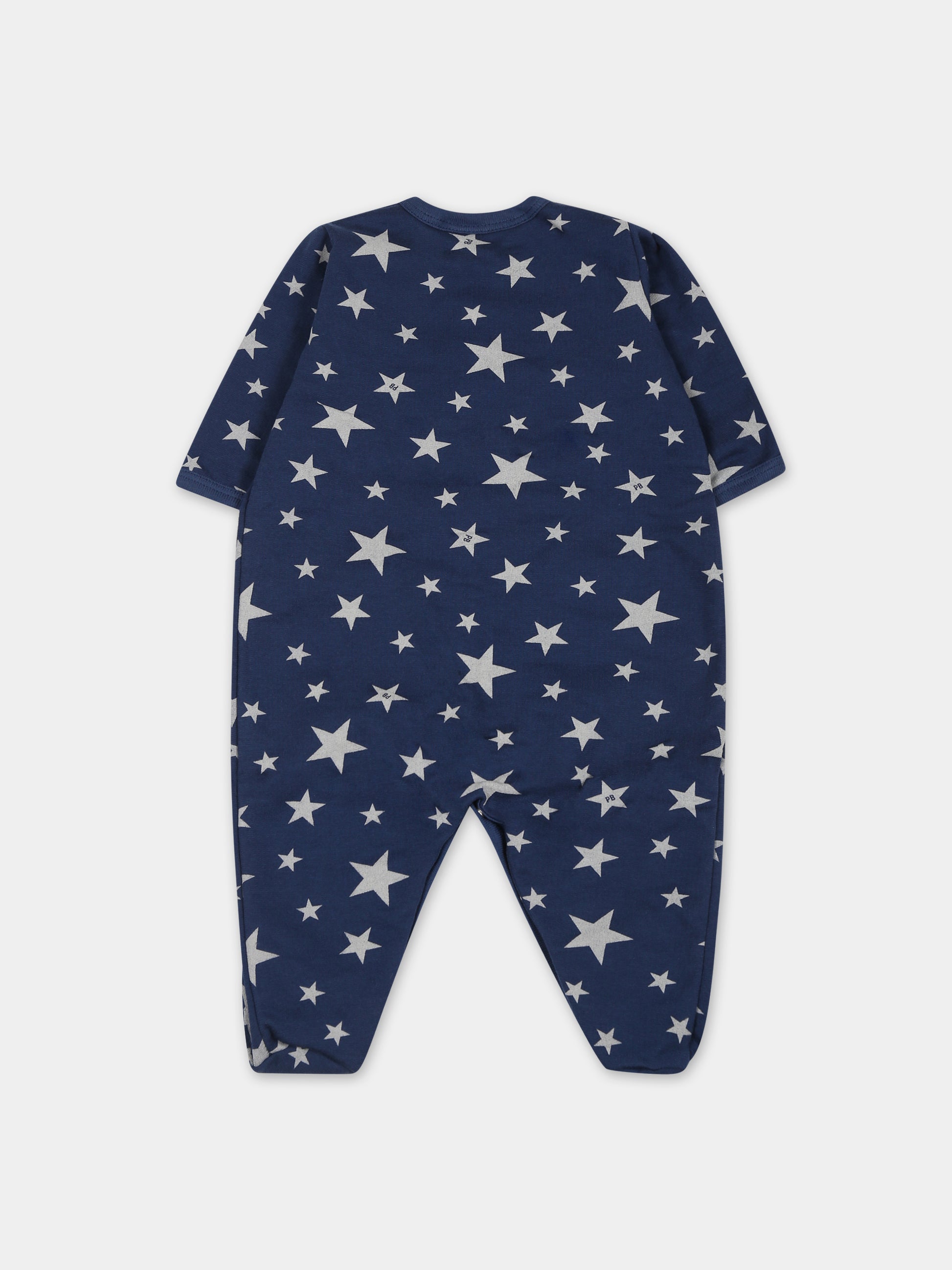 Tutina blu per neonato con stelle,Petit Bateau,A0884 06