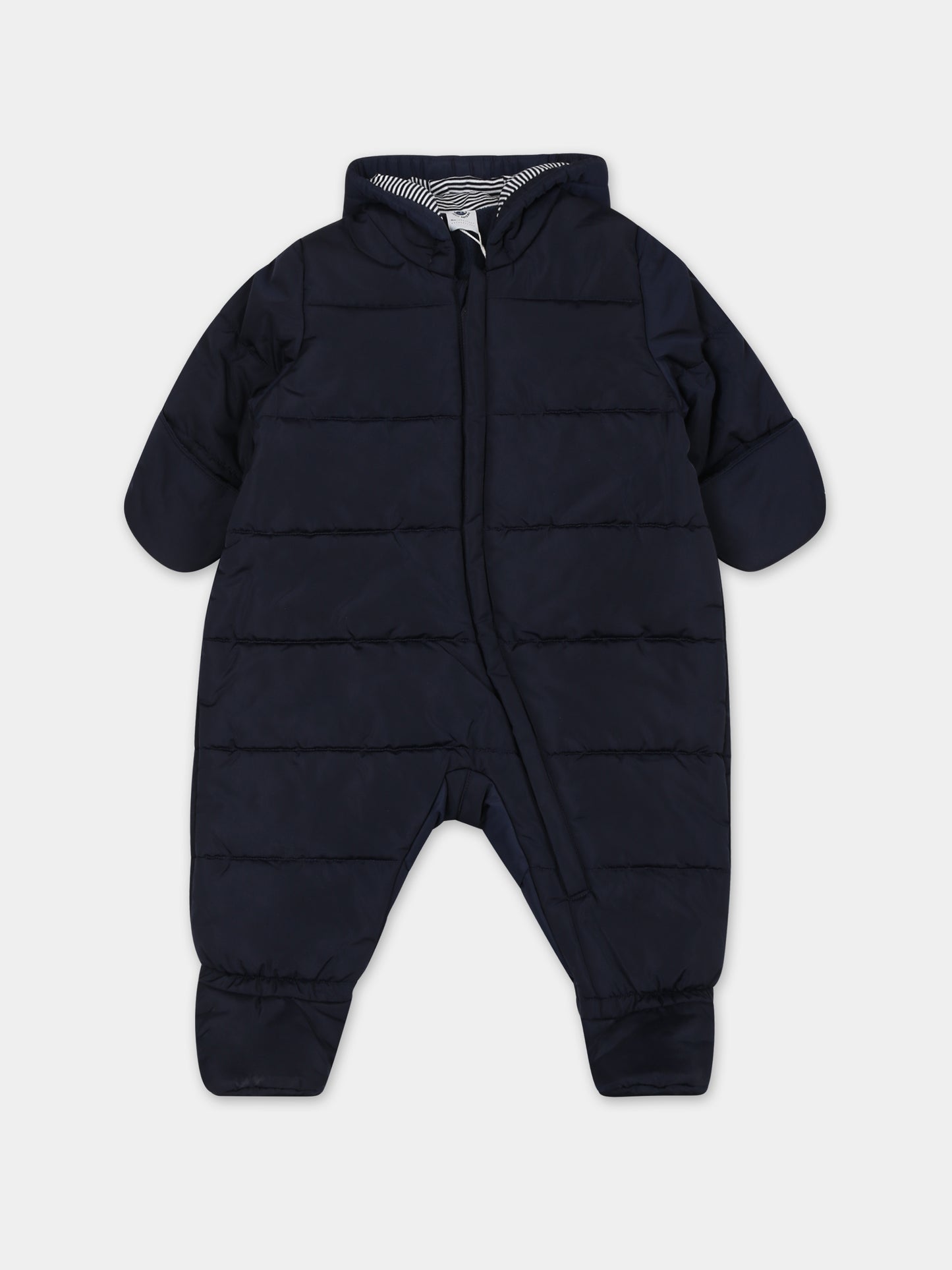 Tutina blu per neonato con logo,Petit Bateau,A08QQ 01