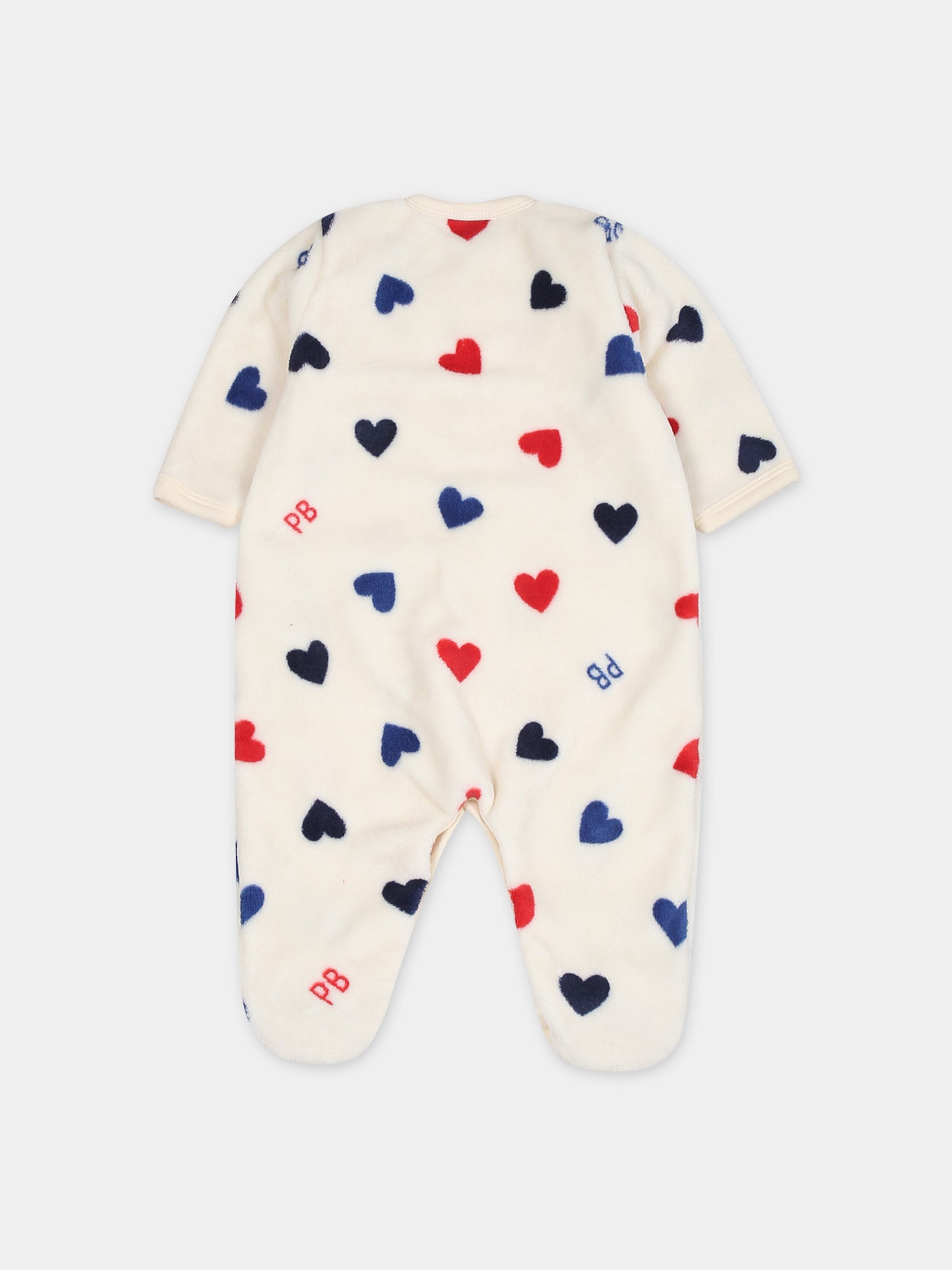 Tutina avorio per neonata con cuori,Petit Bateau,A094Z 03