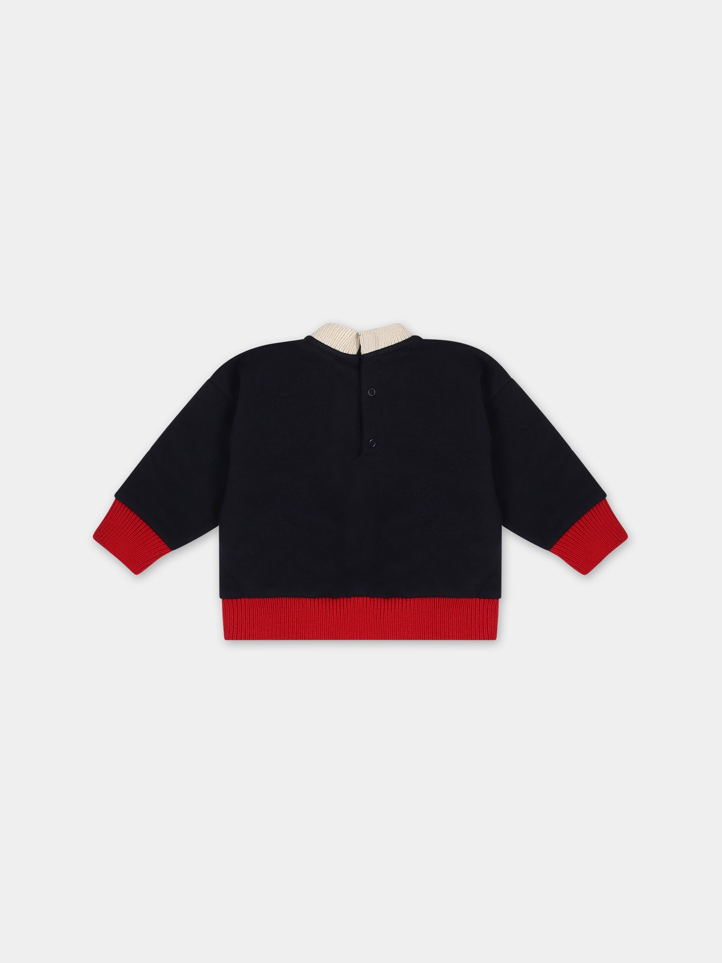 Felpa blu per neonato con logo,Petit Bateau,A08A8 01