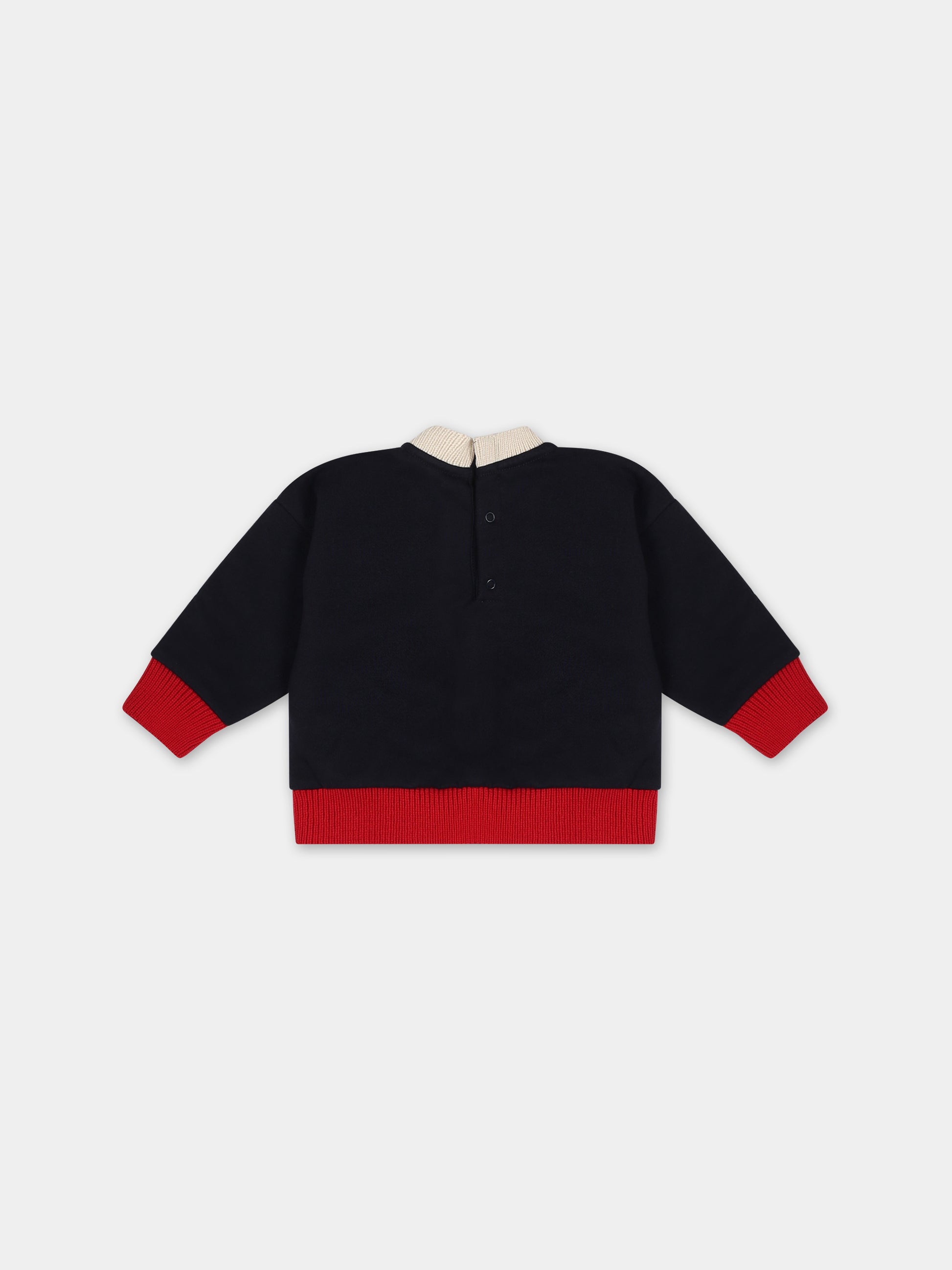 Felpa blu per neonato con logo,Petit Bateau,A08A8 01