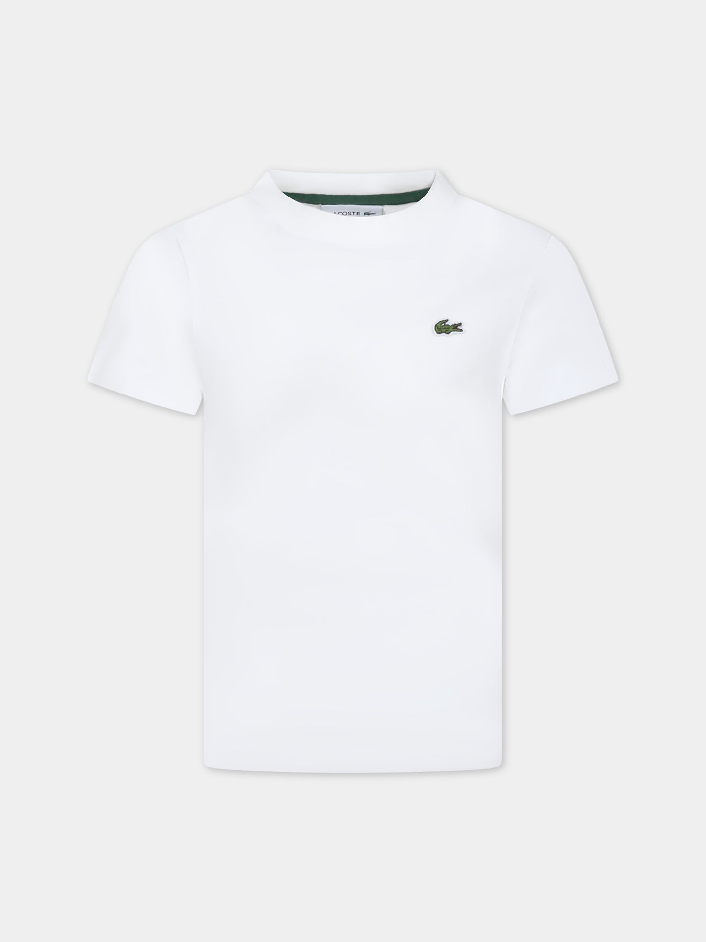 T-shirt bianca per bambino con patch logo iconico,Lacoste,TJ1122 001