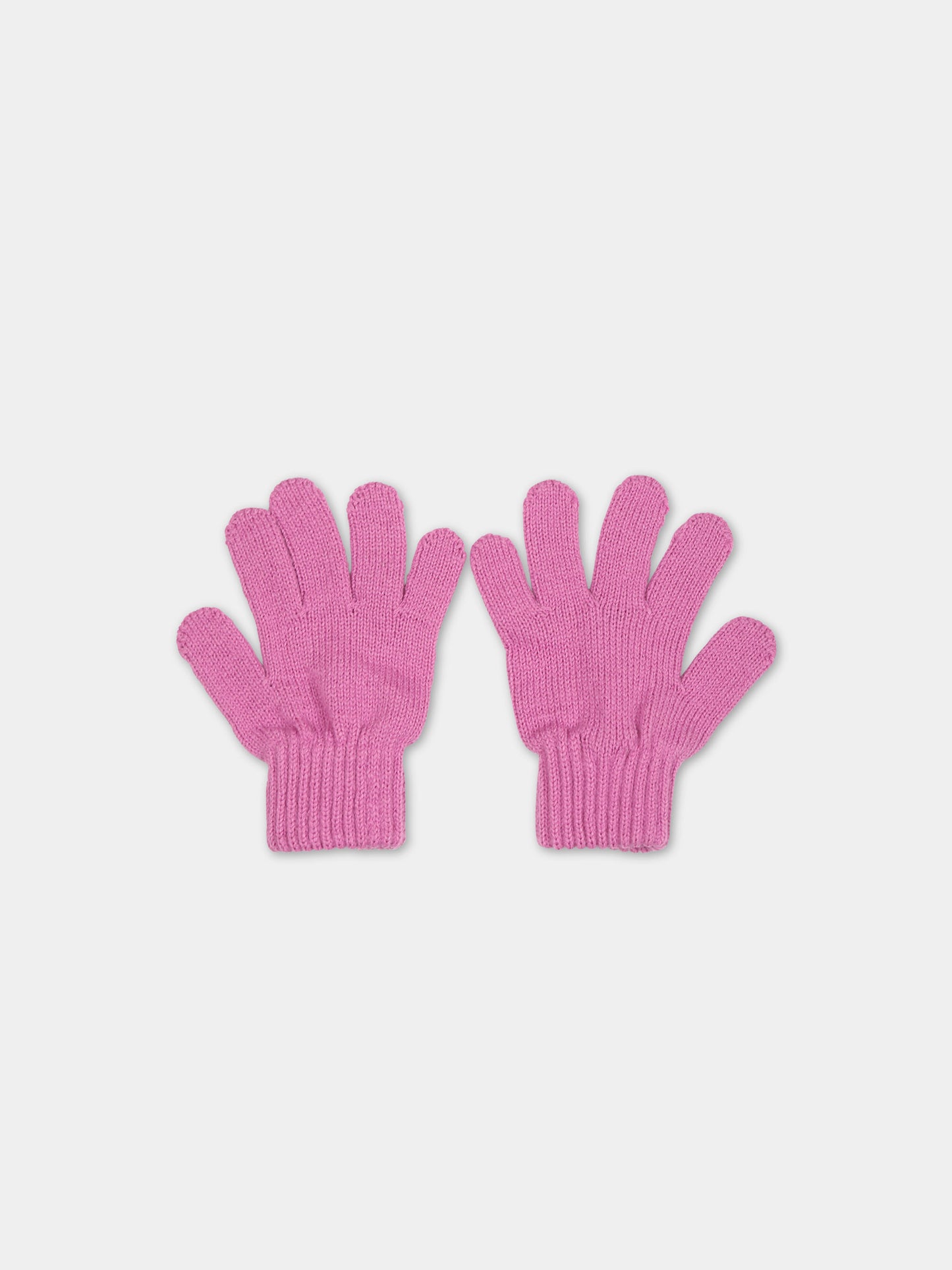 Gants fuchsia pour fille avec logo