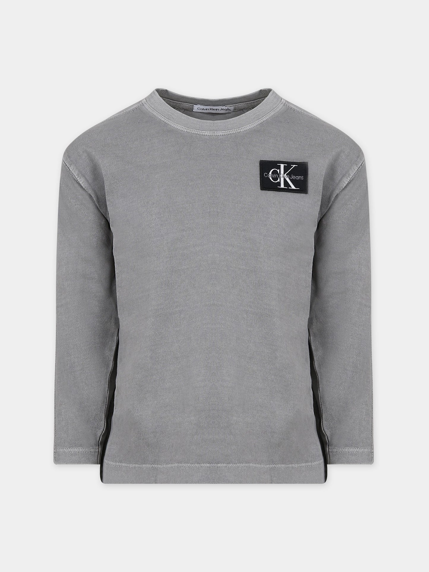 T-shirt grigia per bambino con logo,Calvin Klein Kids,23WMCKIB0IB01886 BEH