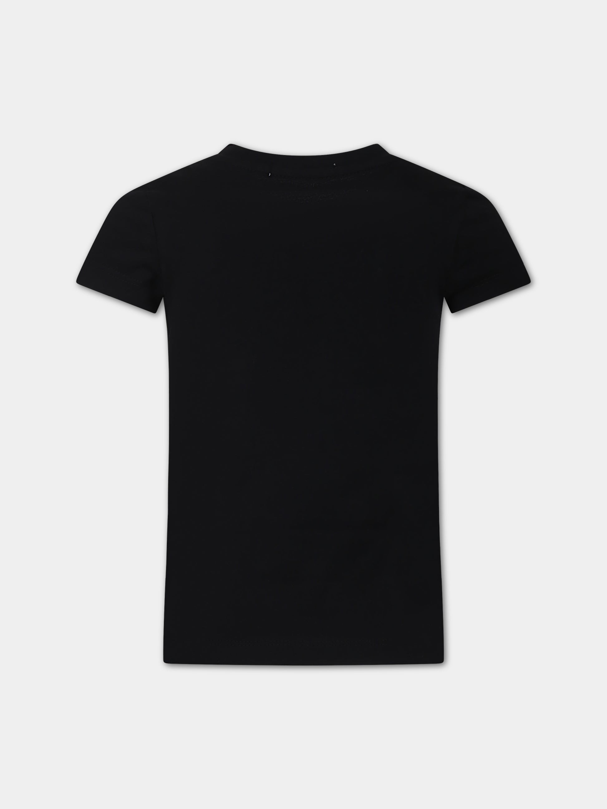 T-shirt nera per bambina con logo,Calvin Klein Kids,23WMCKIG0IG02263 BEH