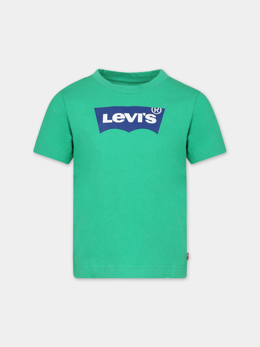 T-shirt verde per bambini con logo,Levi's Kids,23WMLK9E8157 01Q