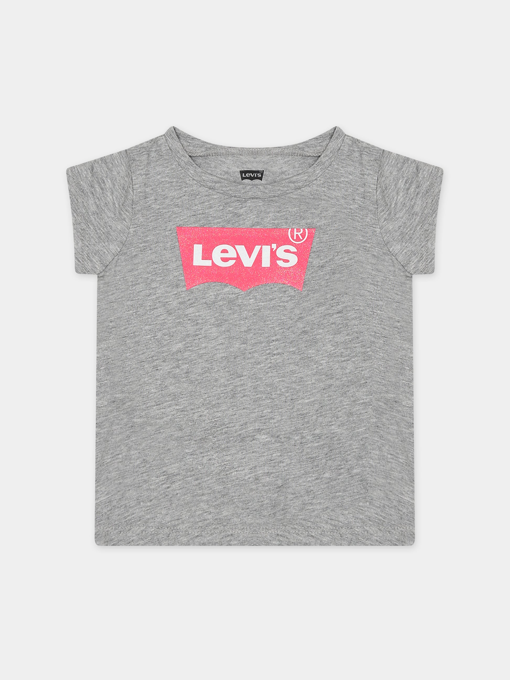 T-shirt grigia per neonata con logo,Levi's Kids,23WMLK1EB526 C87