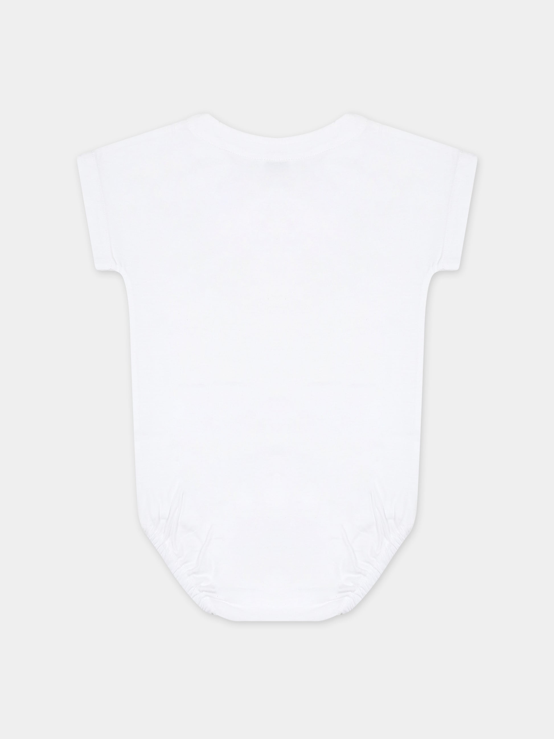 Body bianco per neonata con stampa logo,Burberry Kids,8069720