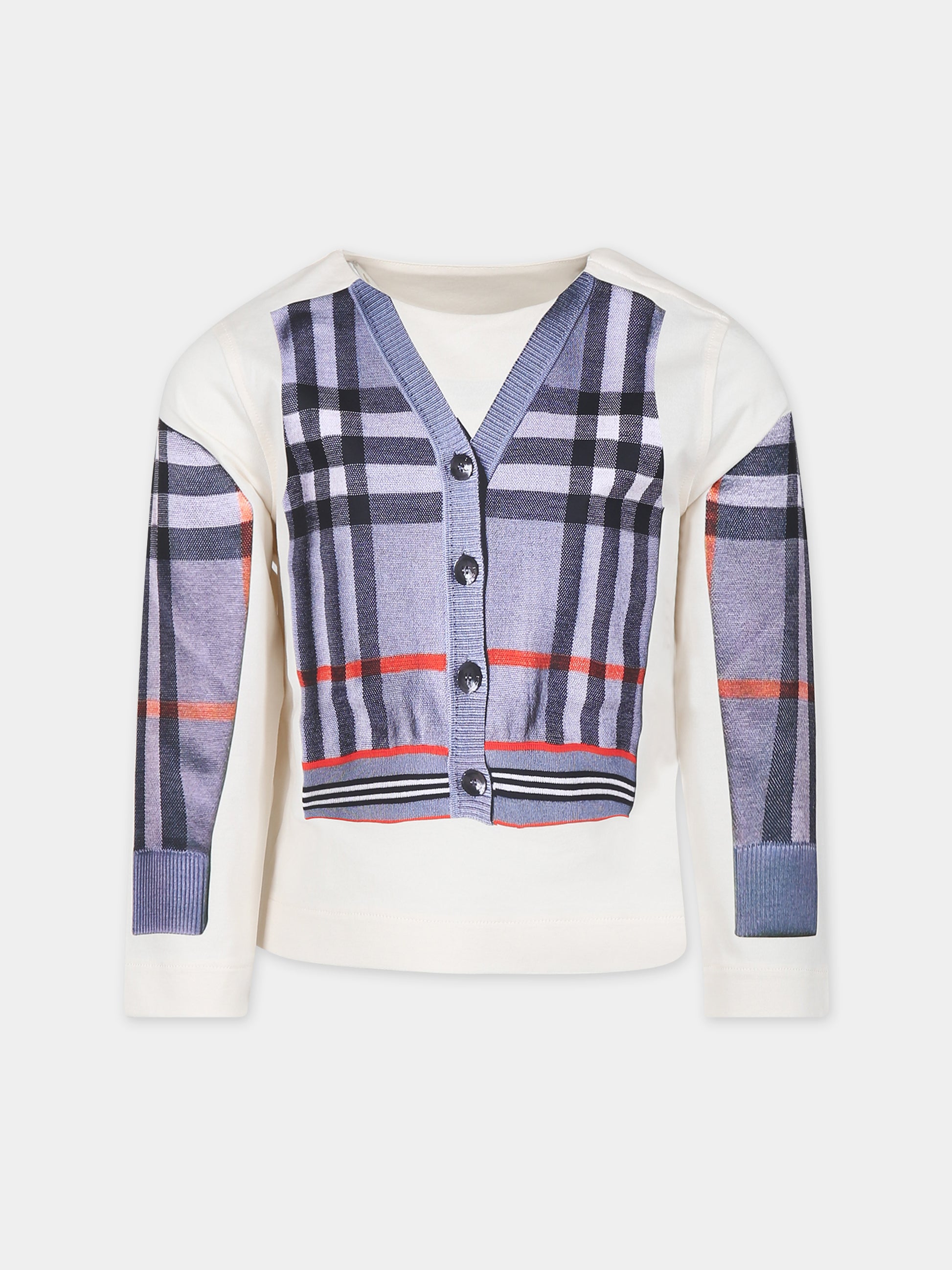 T-shirt a manica lunga per bambina con stampa,Burberry Kids,8069572