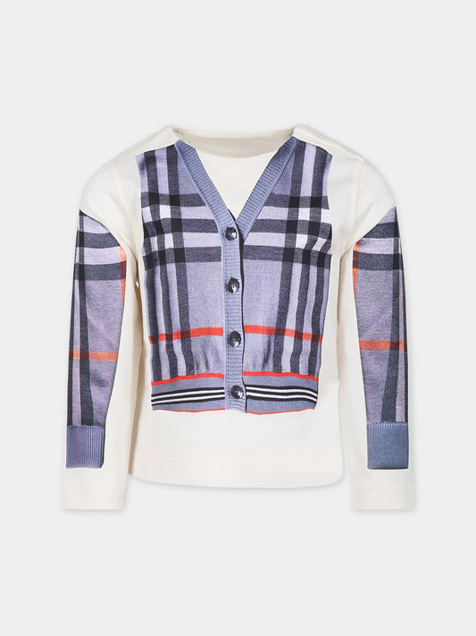 T-shirt a manica lunga per bambina con stampa,Burberry Kids,8069572