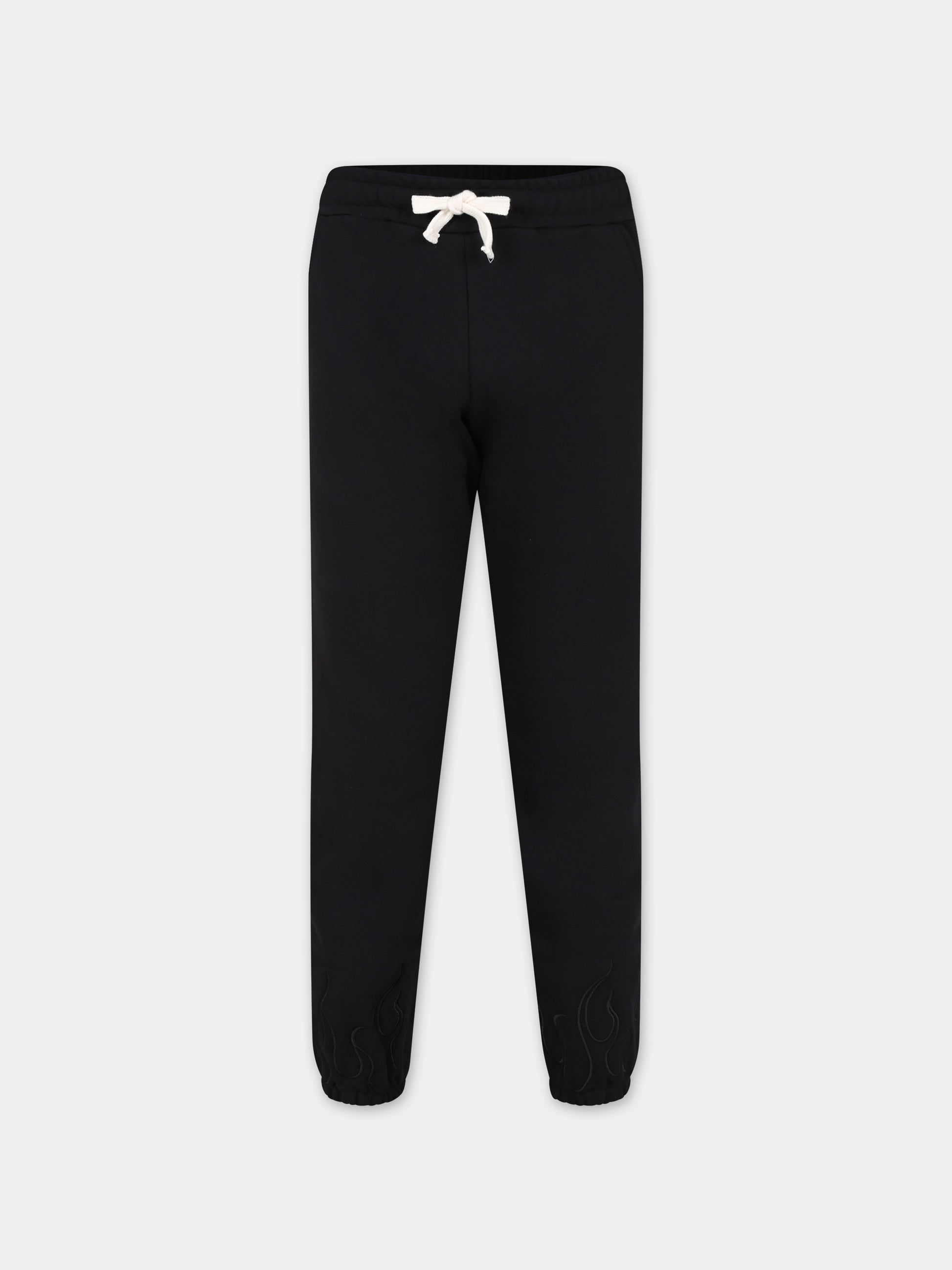 Pantaloni neri per bambino con fiamme,Vision Of Super,PFV4303J NERO