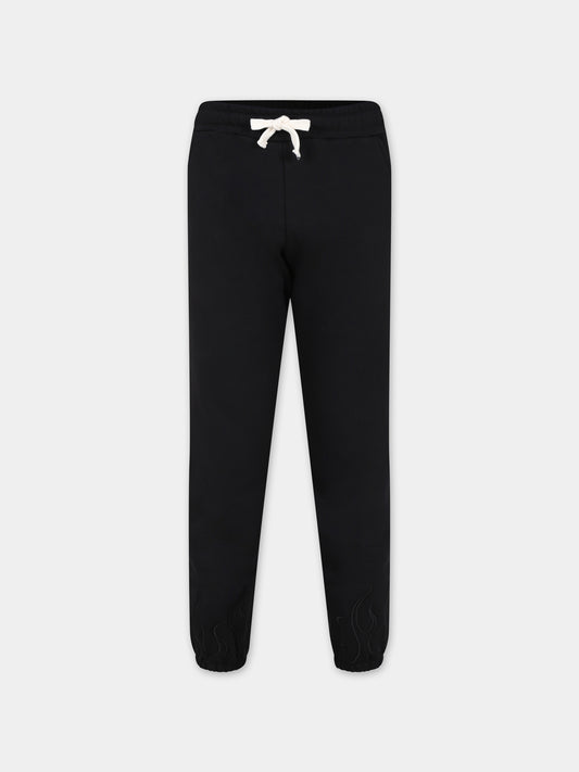 Pantaloni neri per bambino con fiamme,Vision Of Super,PFV4303J NERO