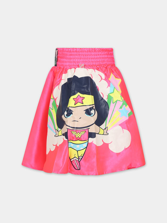 Gonna fucsia per bambina con stampa Wonder Woman,Billieblush,U13359 47A