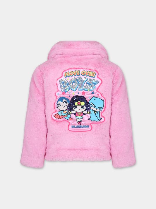 Ecopeliccia rosa per bambina con superoine,Billieblush,U20023 47C