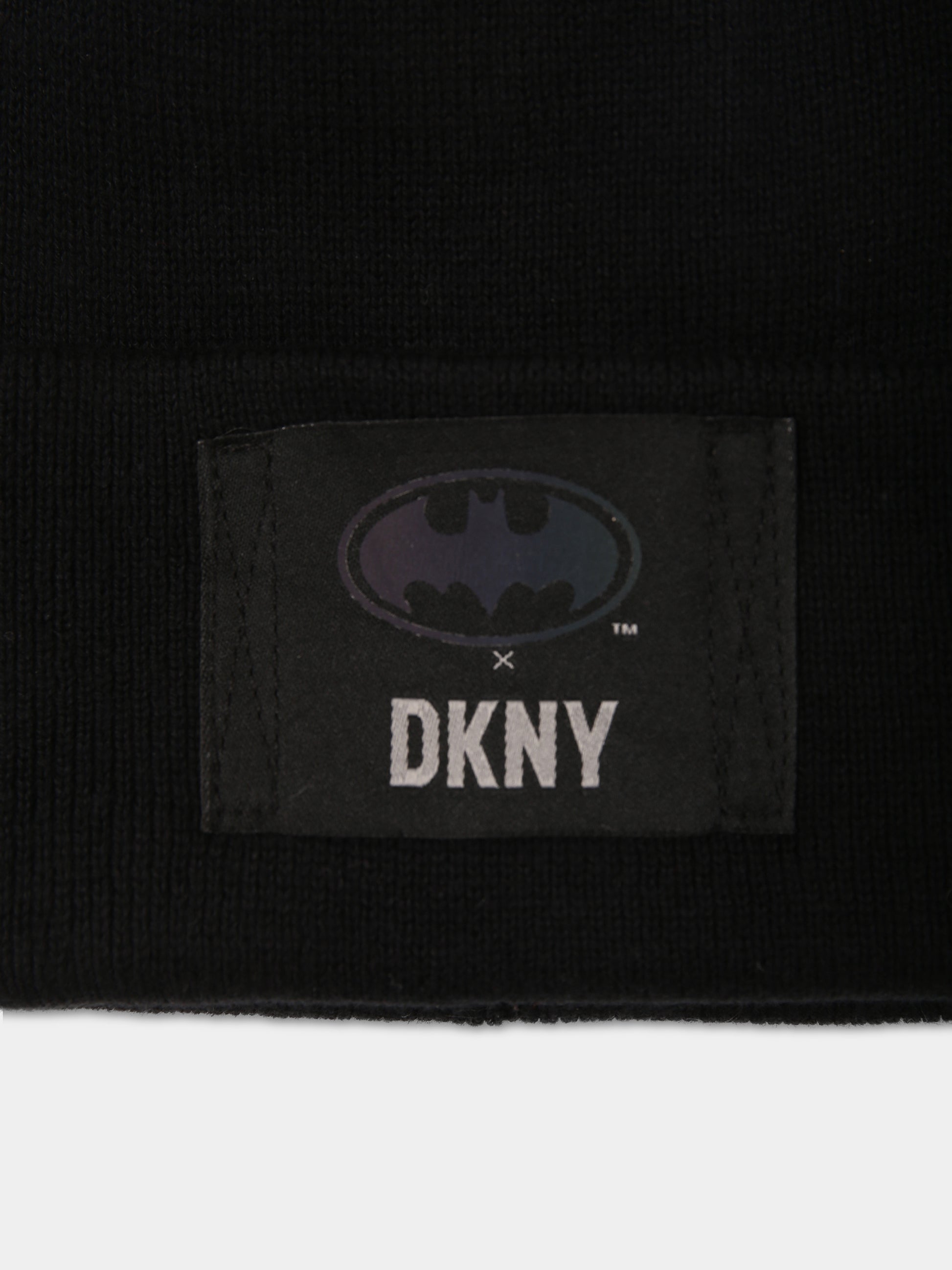 Berretto nero per bambino con logo,Dkny,D51010 09B