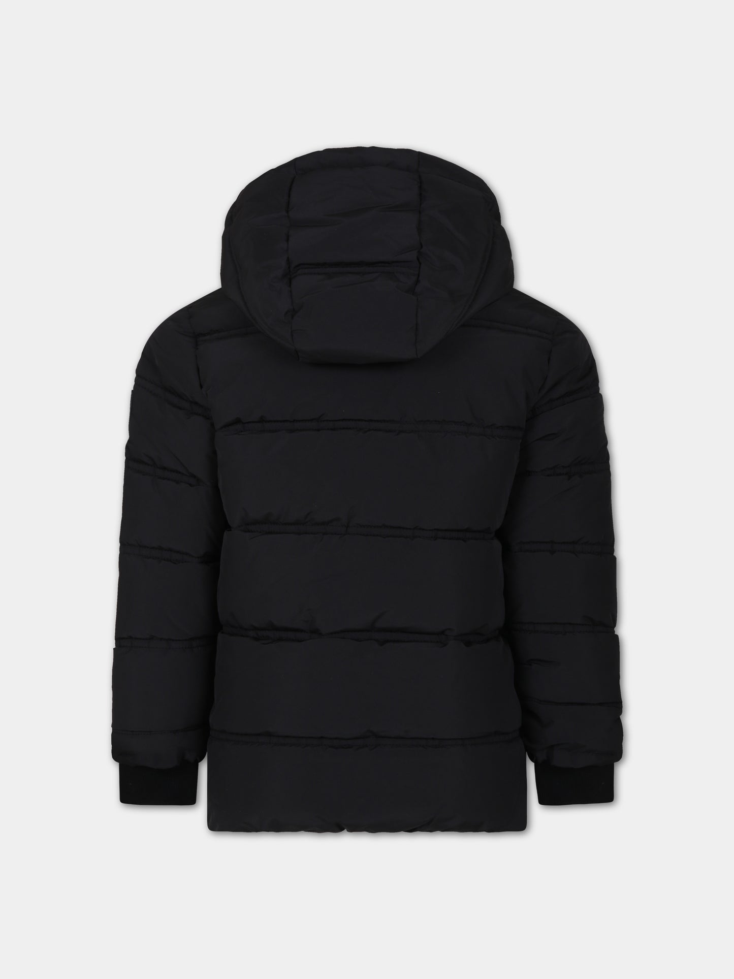 Piumino nero per bambino con logo,Boss,J26518 09B