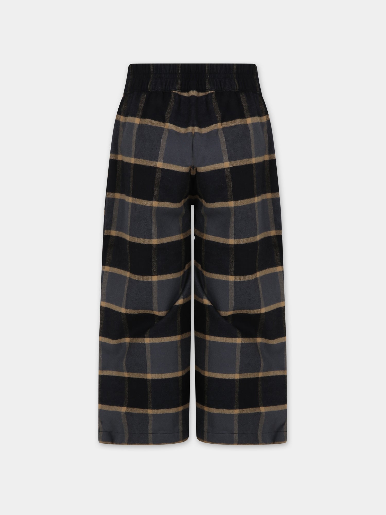 Pantaloni blu per bambina con stampa tartan,Coco Au Lait,15COCOAW231216
