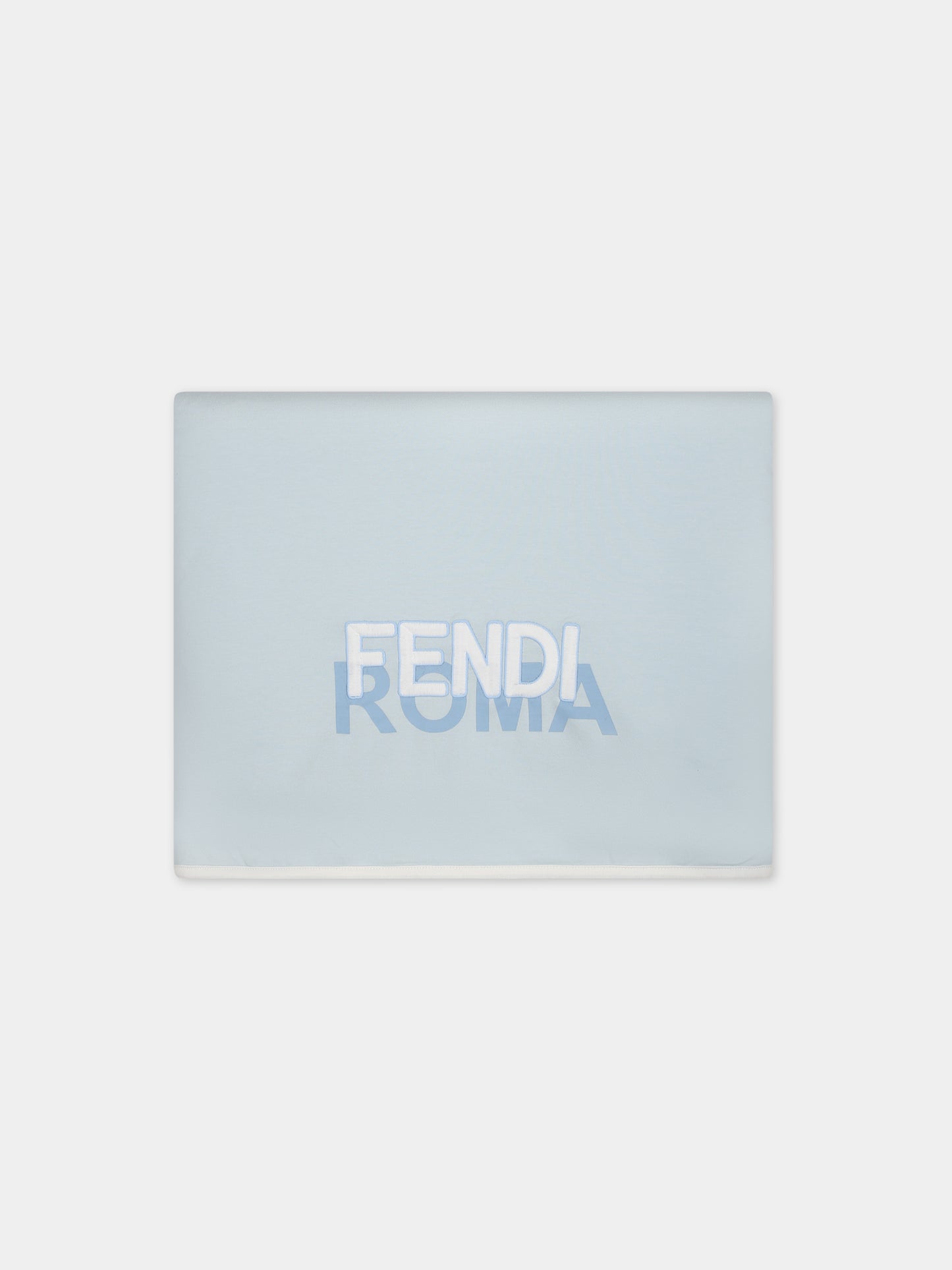 Coperta celeste con logo per neonata,Fendi Kids,BUJ255 ST8 F19J4
