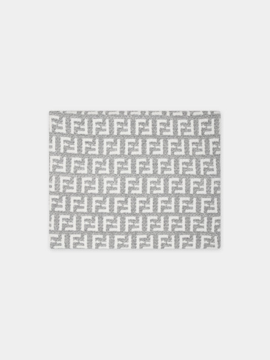Coperta grigia con logo per neonati,Fendi Kids,BUJ256 AMHA F0RTT