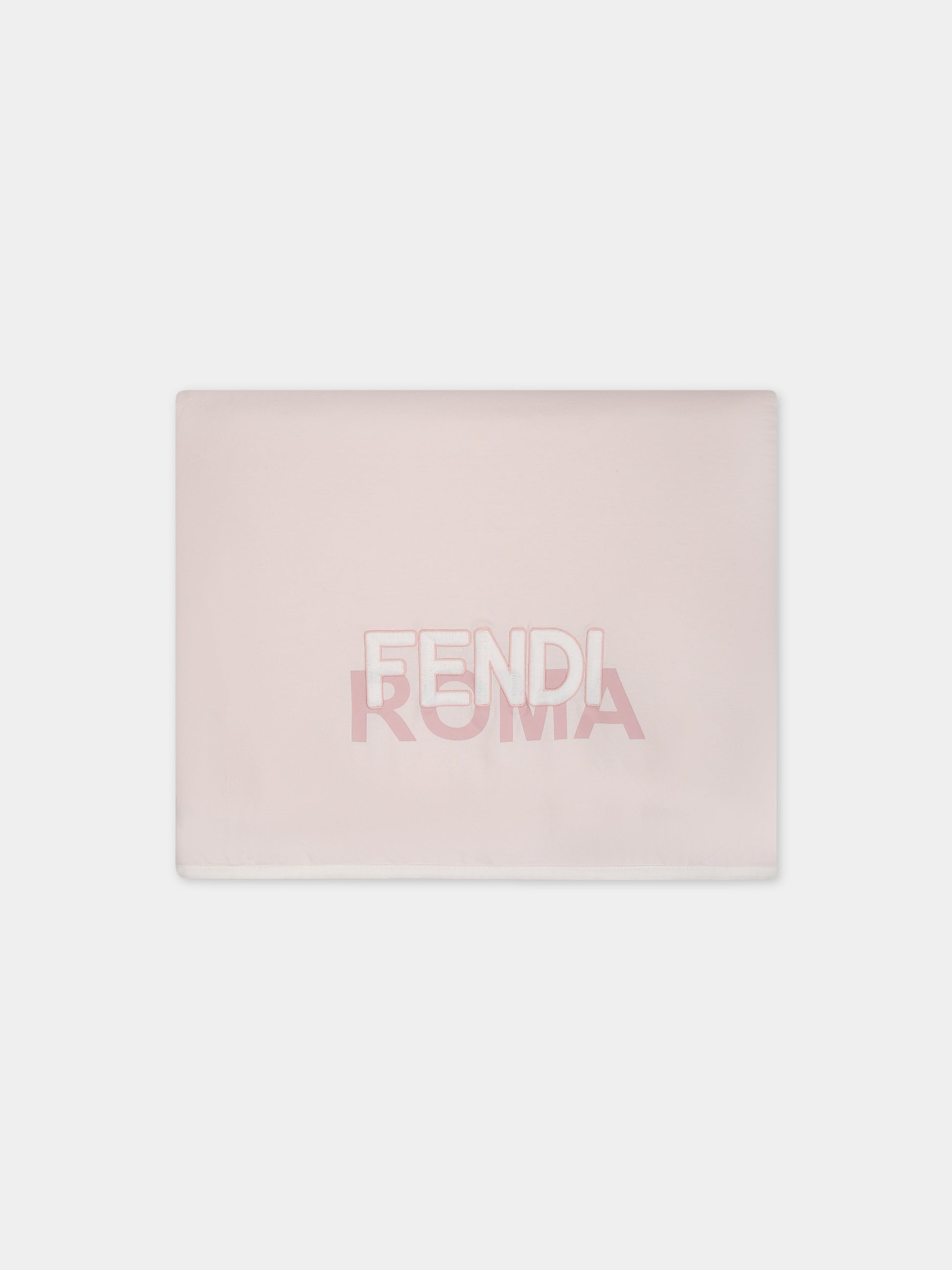 Coperta rosa con logo per neonata,Fendi Kids,BUJ255 ST8 F0C11