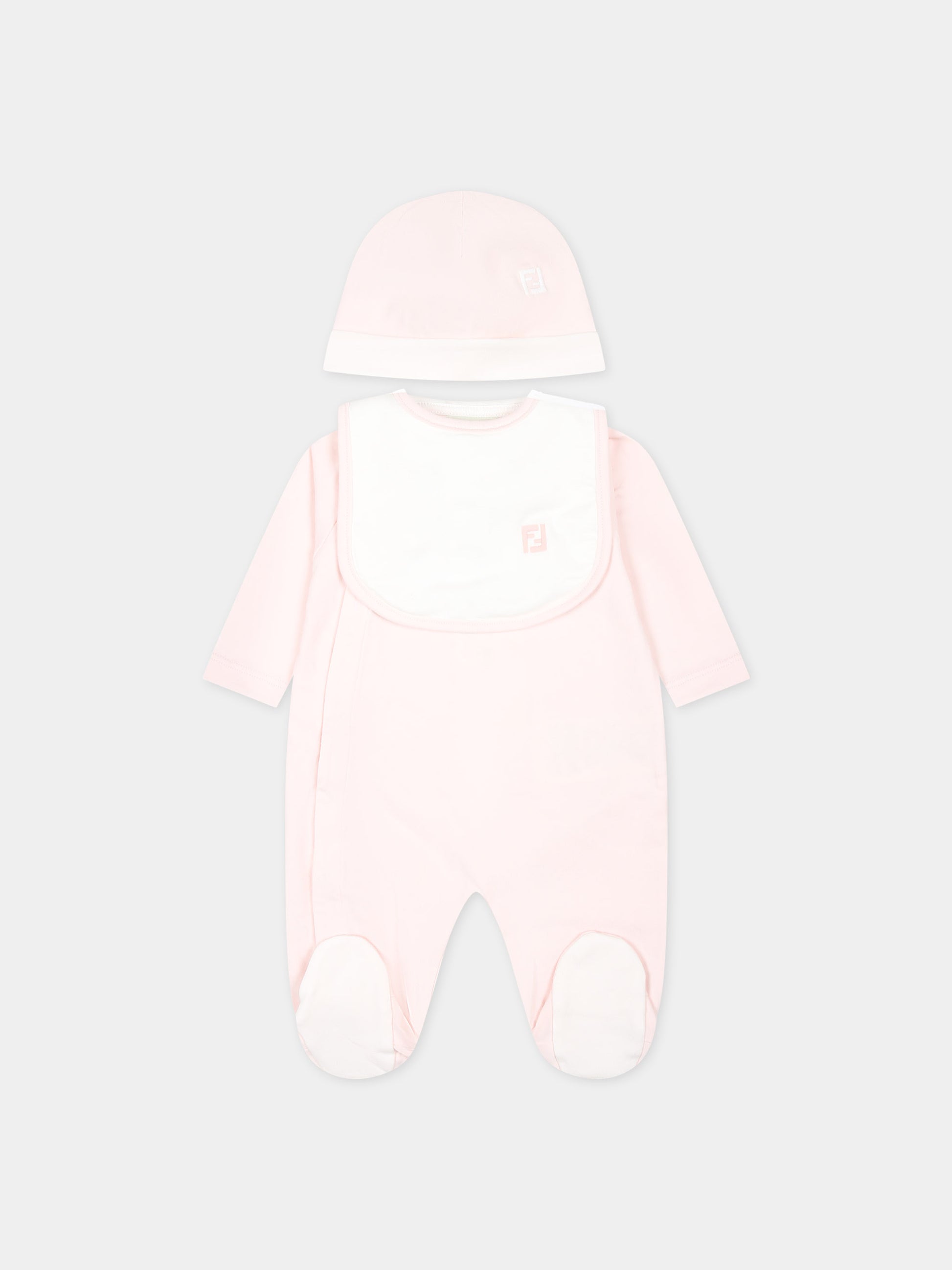 Set rosa con logo per neonata,Fendi Kids,BUK110 ST8 F0C11