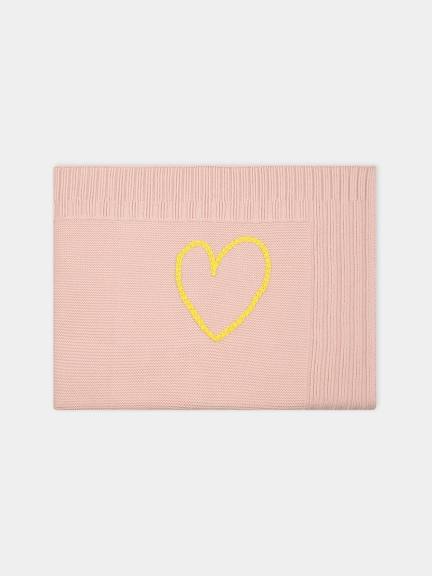 Coperta rosa per neonata con cuore e logo,Gensami,COP01-B-CUORE