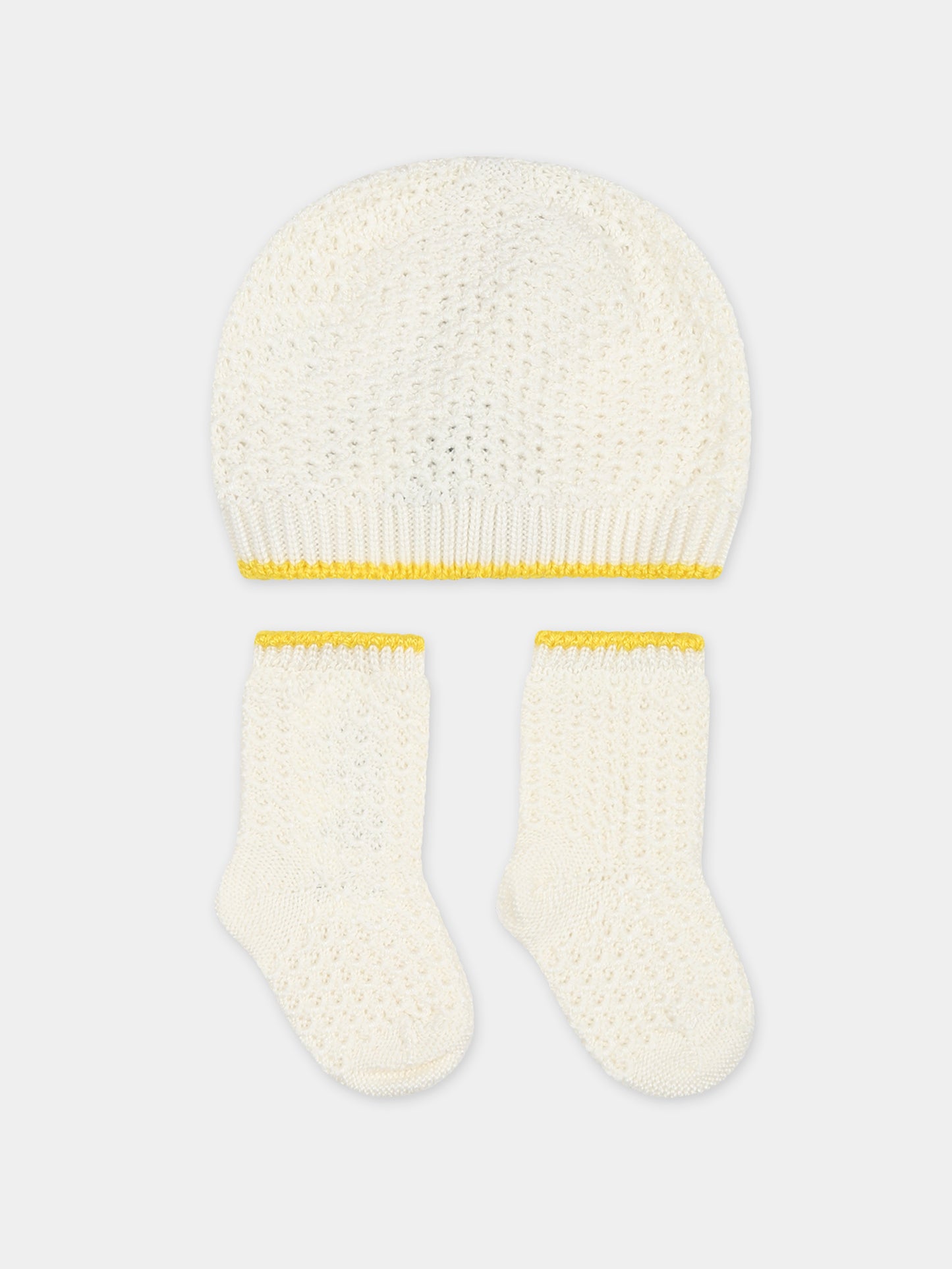 Set avorio per neonati con logo,Gensami,SET01-B-APE