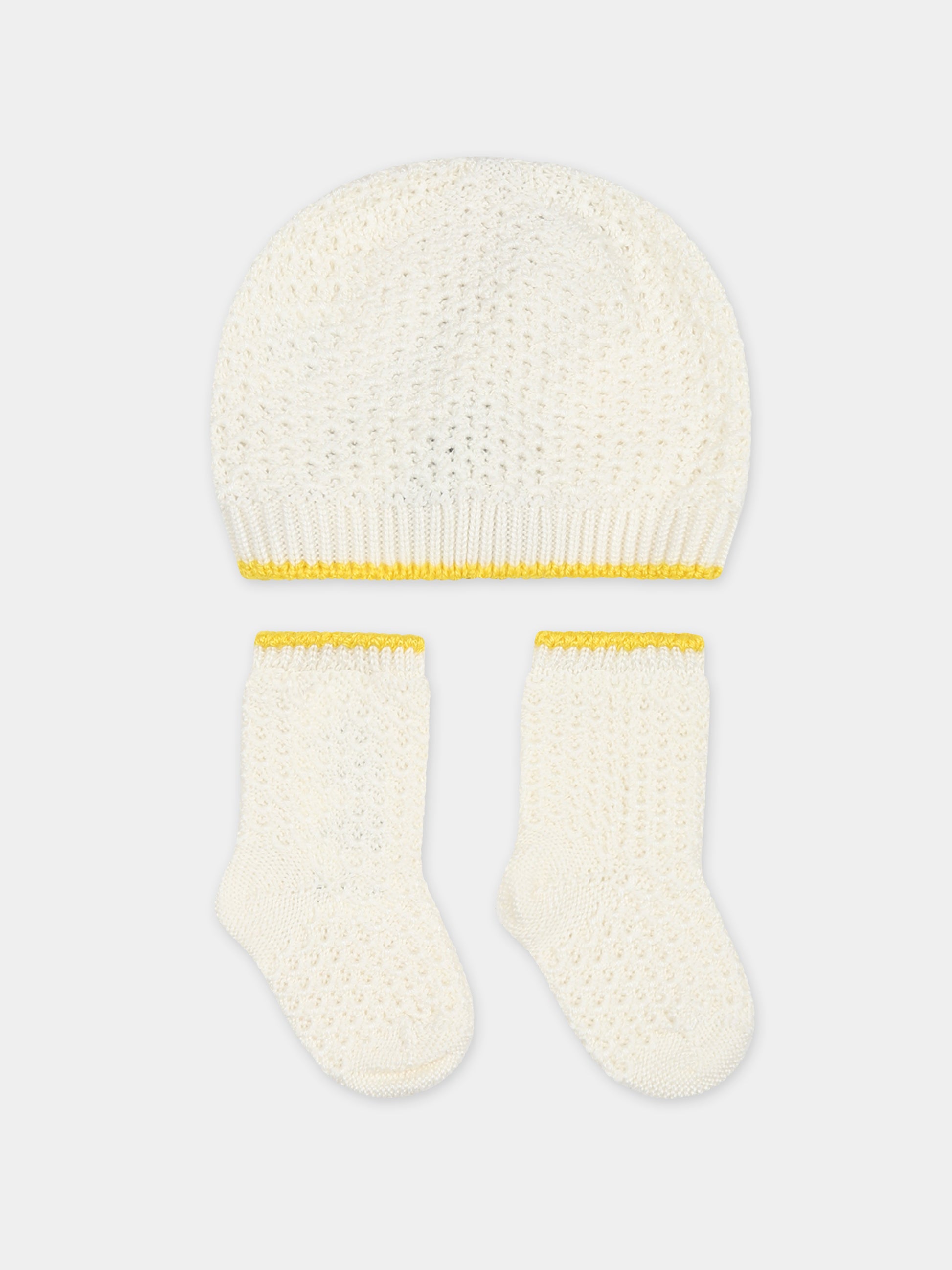 Set avorio per neonati con logo,Gensami,SET01-B-APE