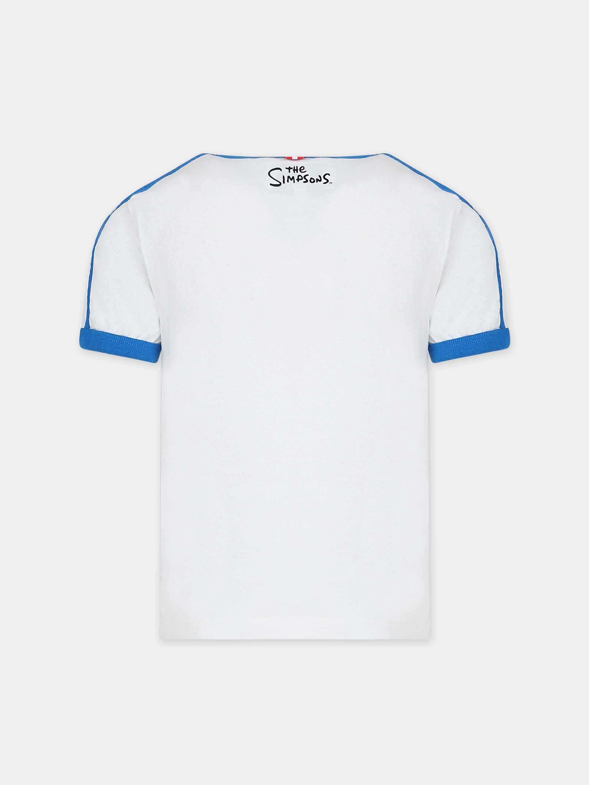 T-shirt bianca per bambino con stampa Bart Simposon,Mc2 Saint Barth,CAMERON BART SOCCER 1017 EMB