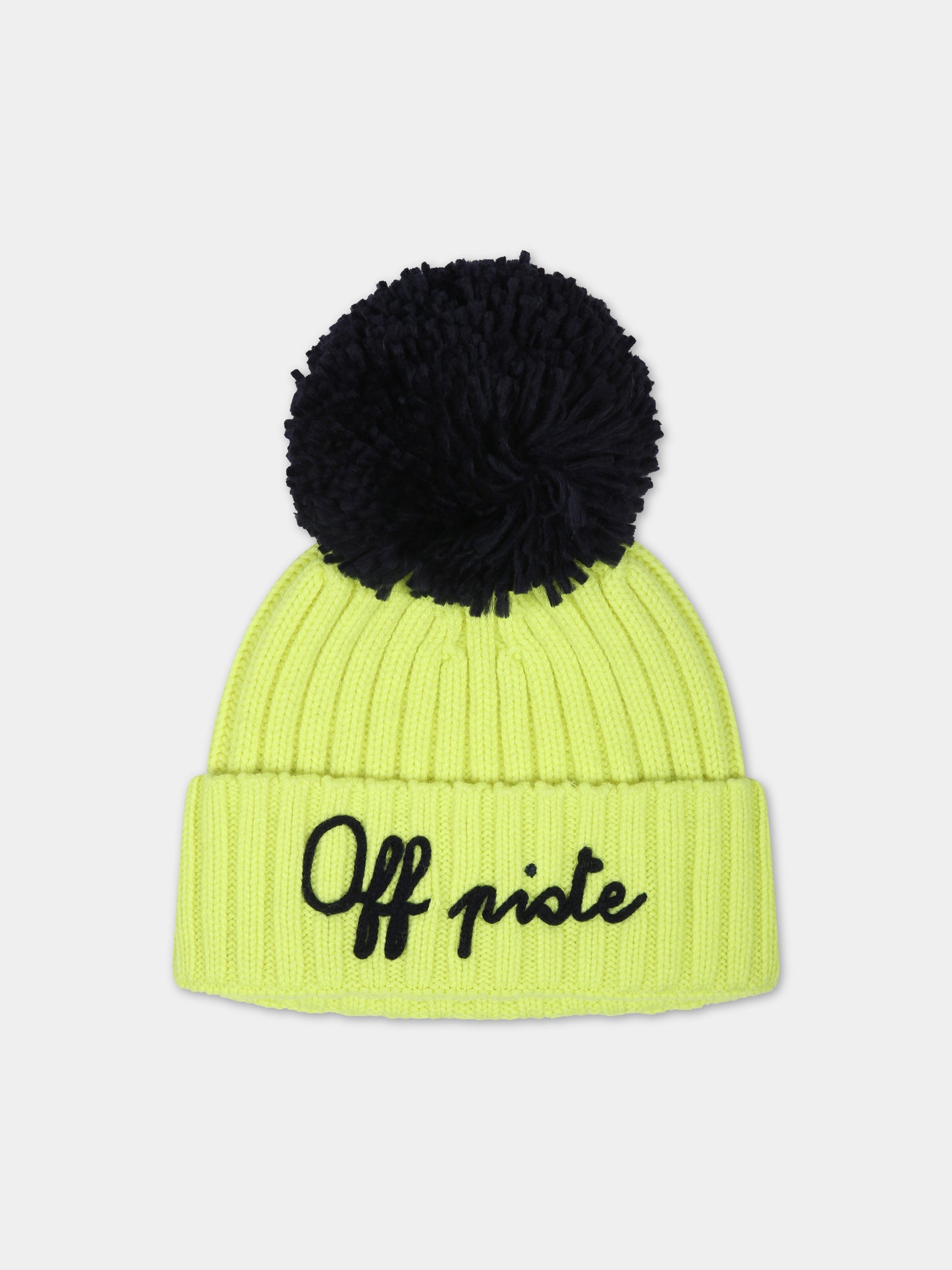 Berretto giallo per bambini con pompon,Mc2 Saint Barth,WENGEN JR P OFF PISTE 9461 EMB