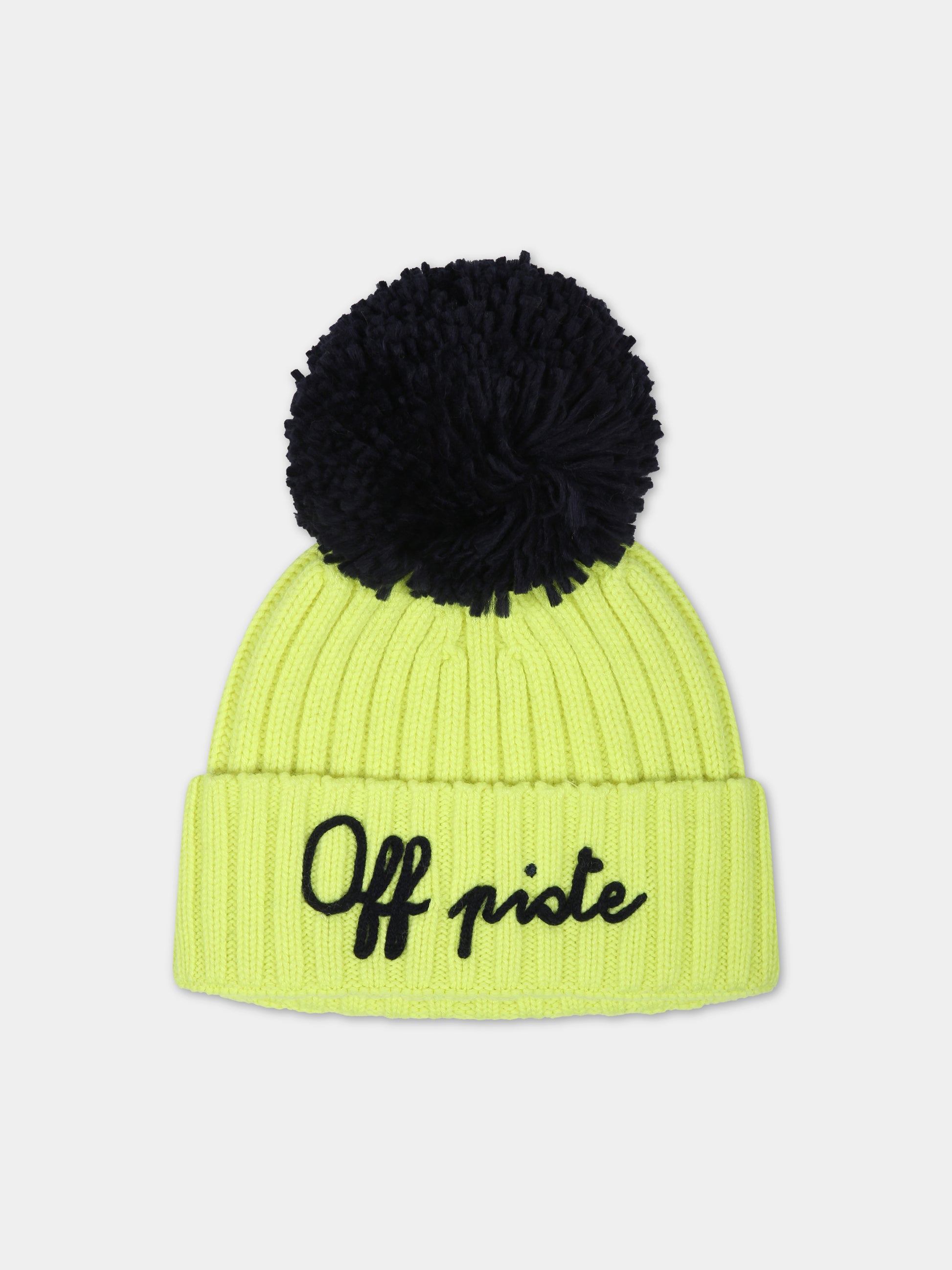Berretto giallo per bambini con pompon,Mc2 Saint Barth,WENGEN JR P OFF PISTE 9461 EMB