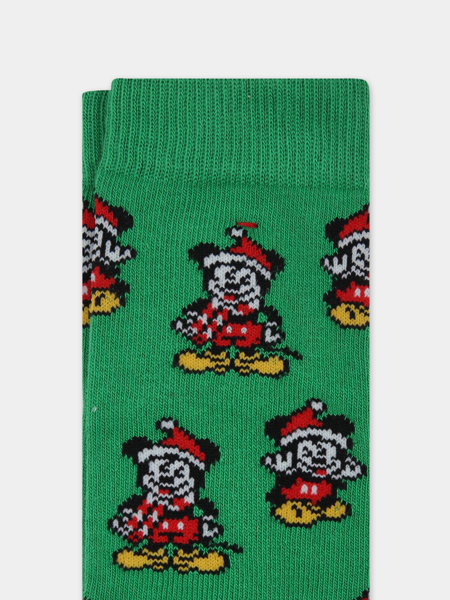 Calze verdi per bambino con Topolino,Mc2 Saint Barth,SOX JR MICKEY SANTA 57