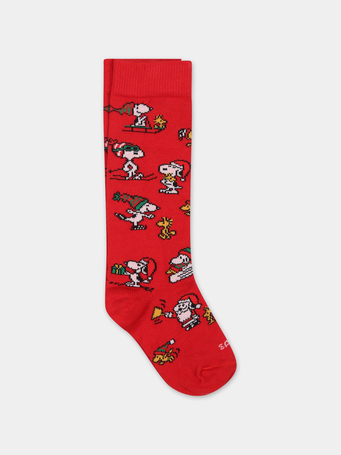 Calze rosse per bambino con Snoopy,Mc2 Saint Barth,SOX JR XMAS SNOOPY 41