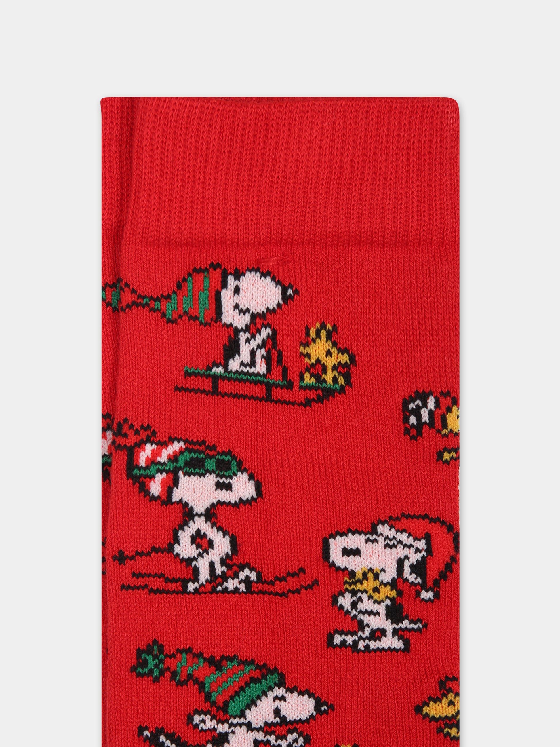 Calze rosse per bambino con Snoopy,Mc2 Saint Barth,SOX JR XMAS SNOOPY 41