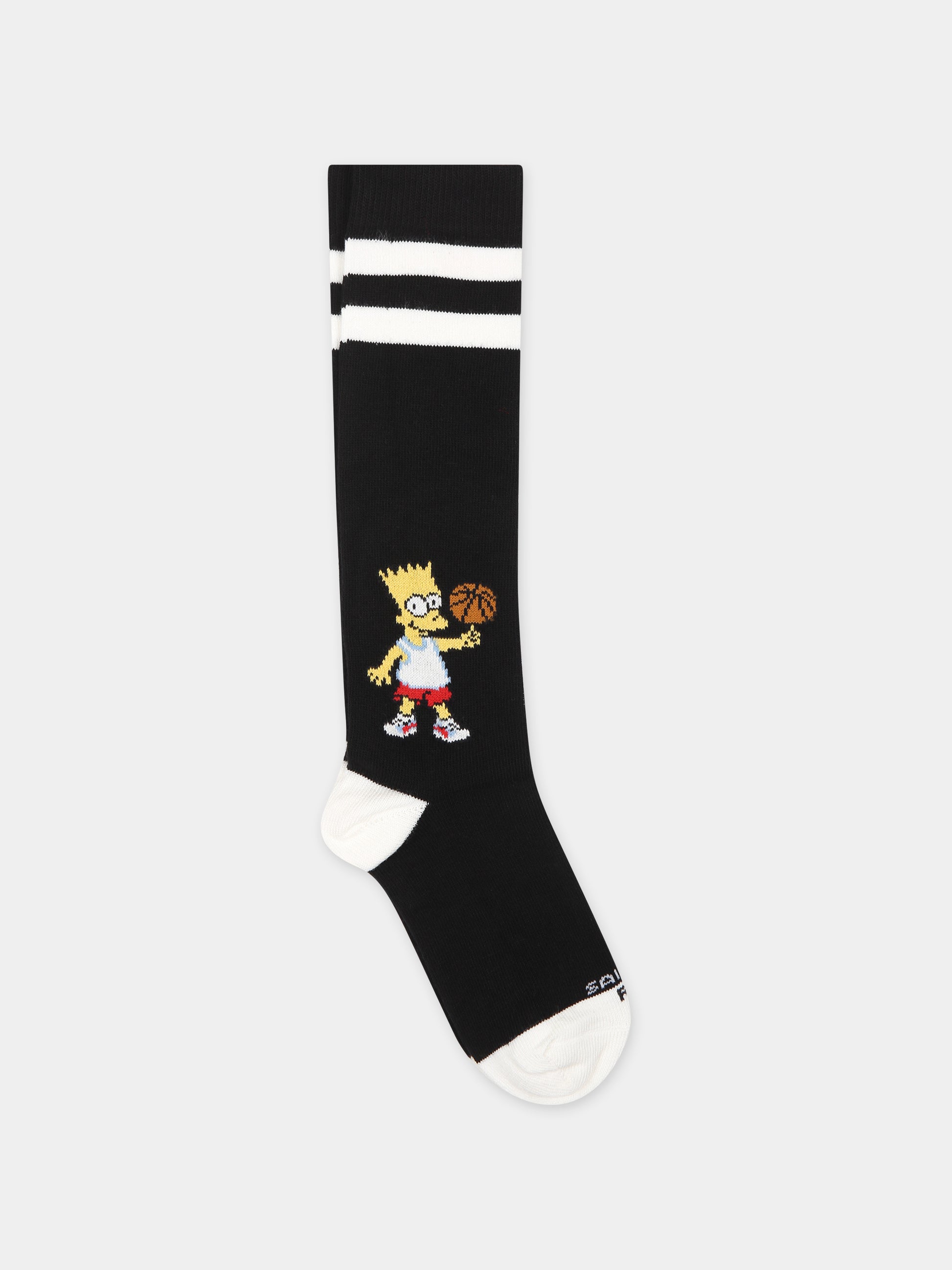 Calze nere per bambino con Bart Simpson,Mc2 Saint Barth,SOX JR BART BASKET 00