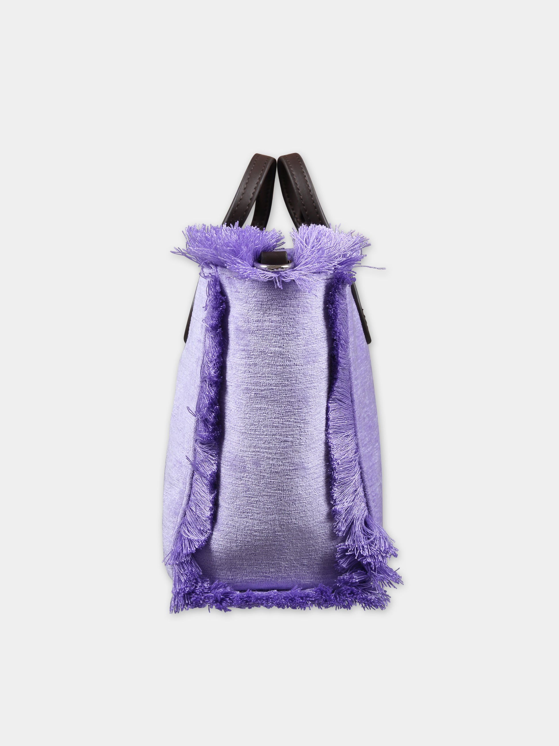 Borsa viola per bambina con logo,Mc2 Saint Barth,VANITY MINI W VELVET CHINE 24 EMB