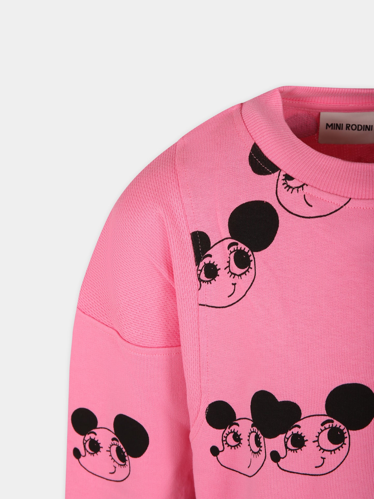 Felpa rosa per bambina con topolini,Mini Rodini,2412012428